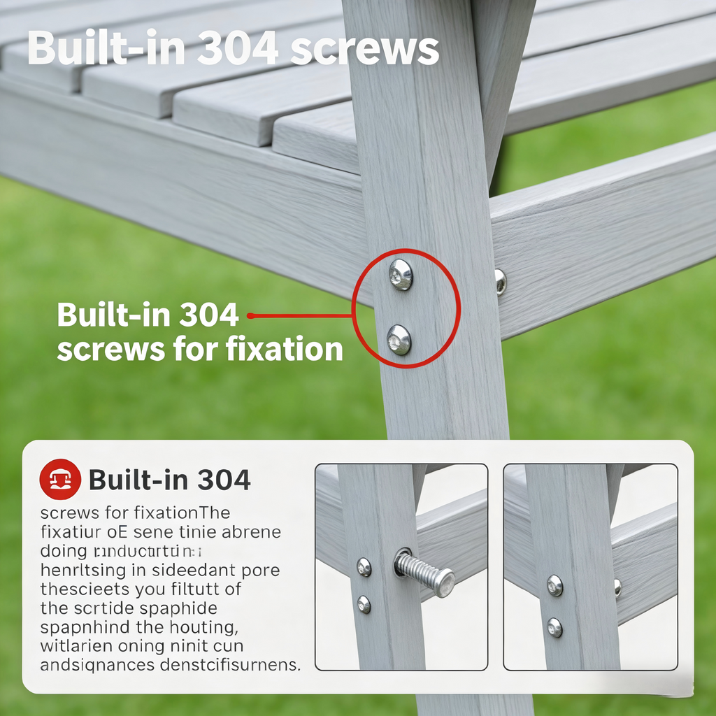 HDPE Outdoor Patio Dining Set - Table and Six Chairs