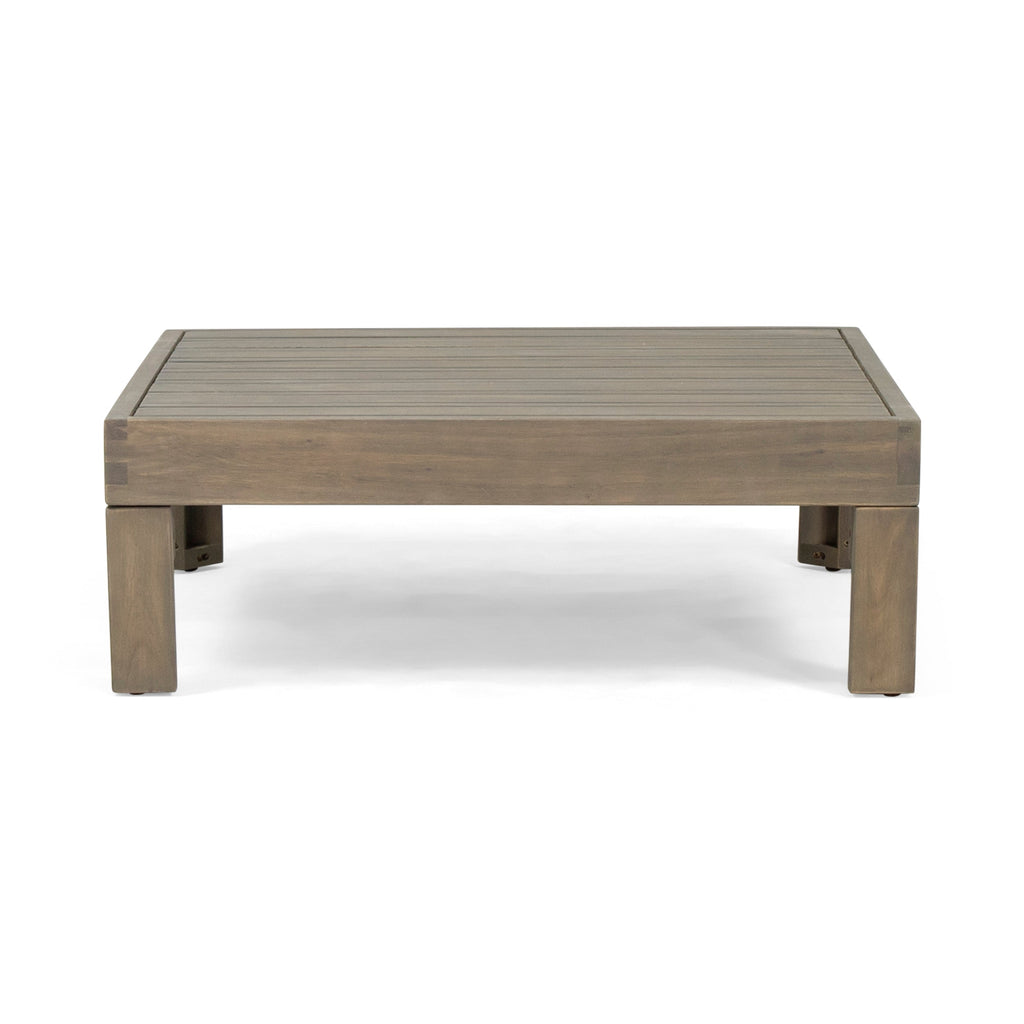 OANA Outdoor Wooden Sectional Set with Cushions, White