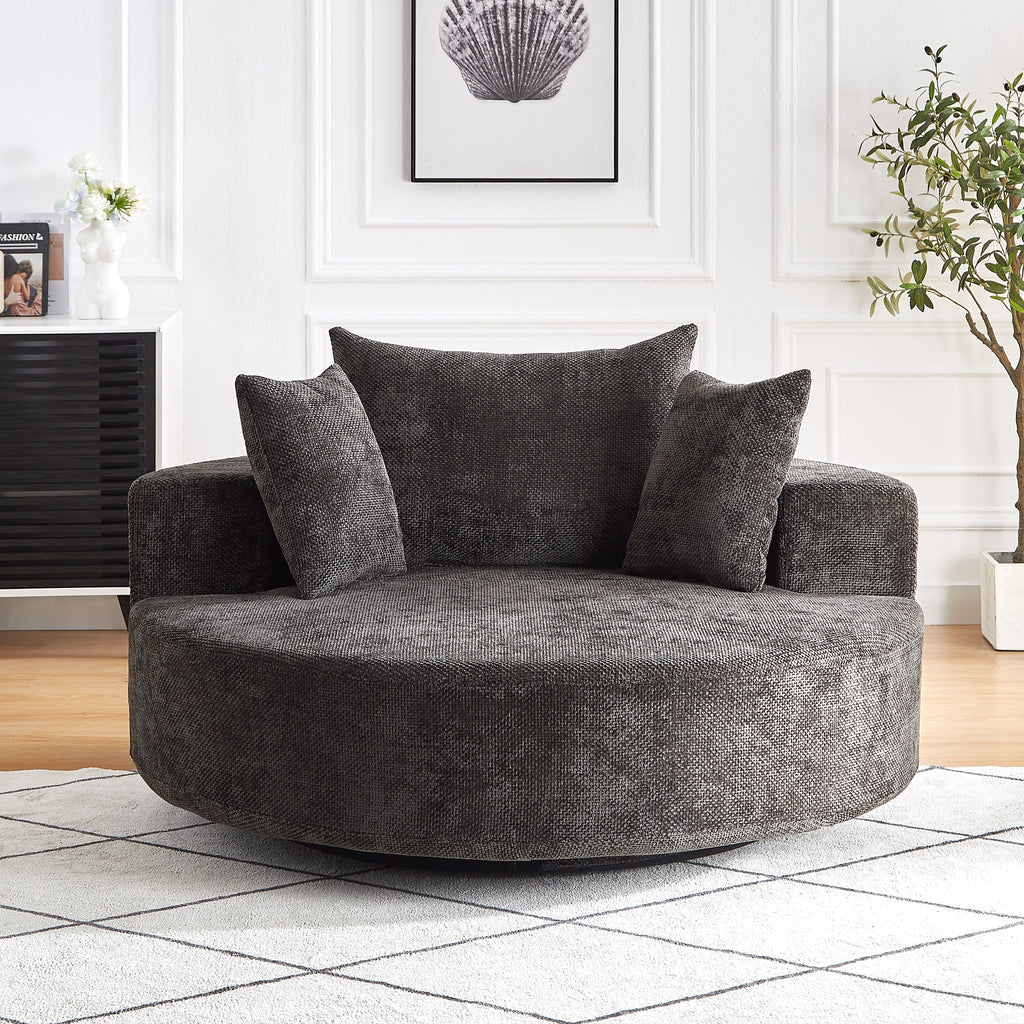 55'' Chenille Foam Single Swivel Chair
