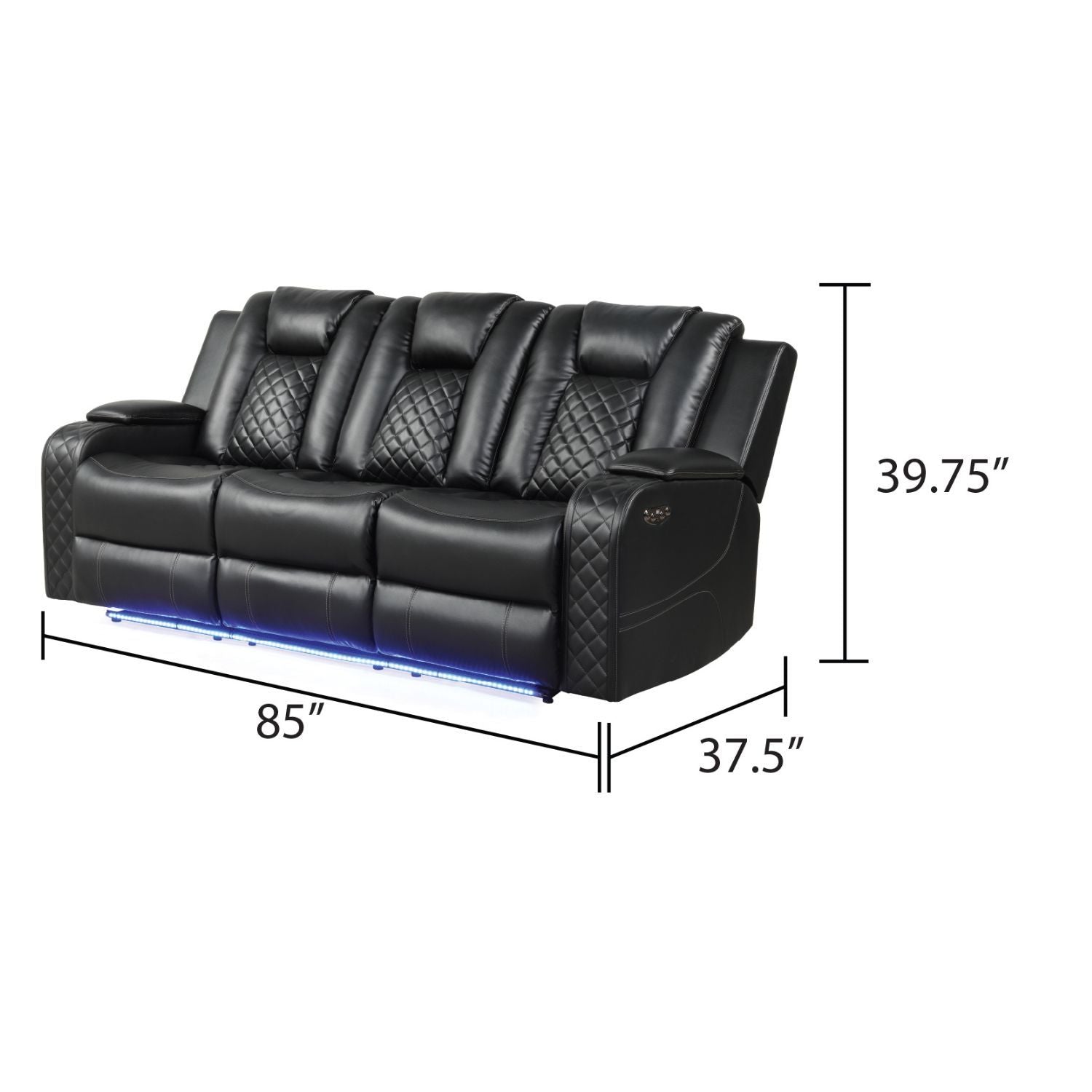 Benz - LED & Power Recliner With Adjustable Headrests And Ambient LED Lighting