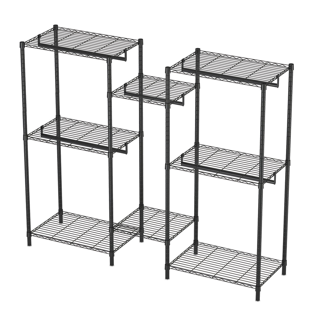 Heavy Duty Garment Rack With 8 Adjustable Wire Shelves And 5 Clothes Rails