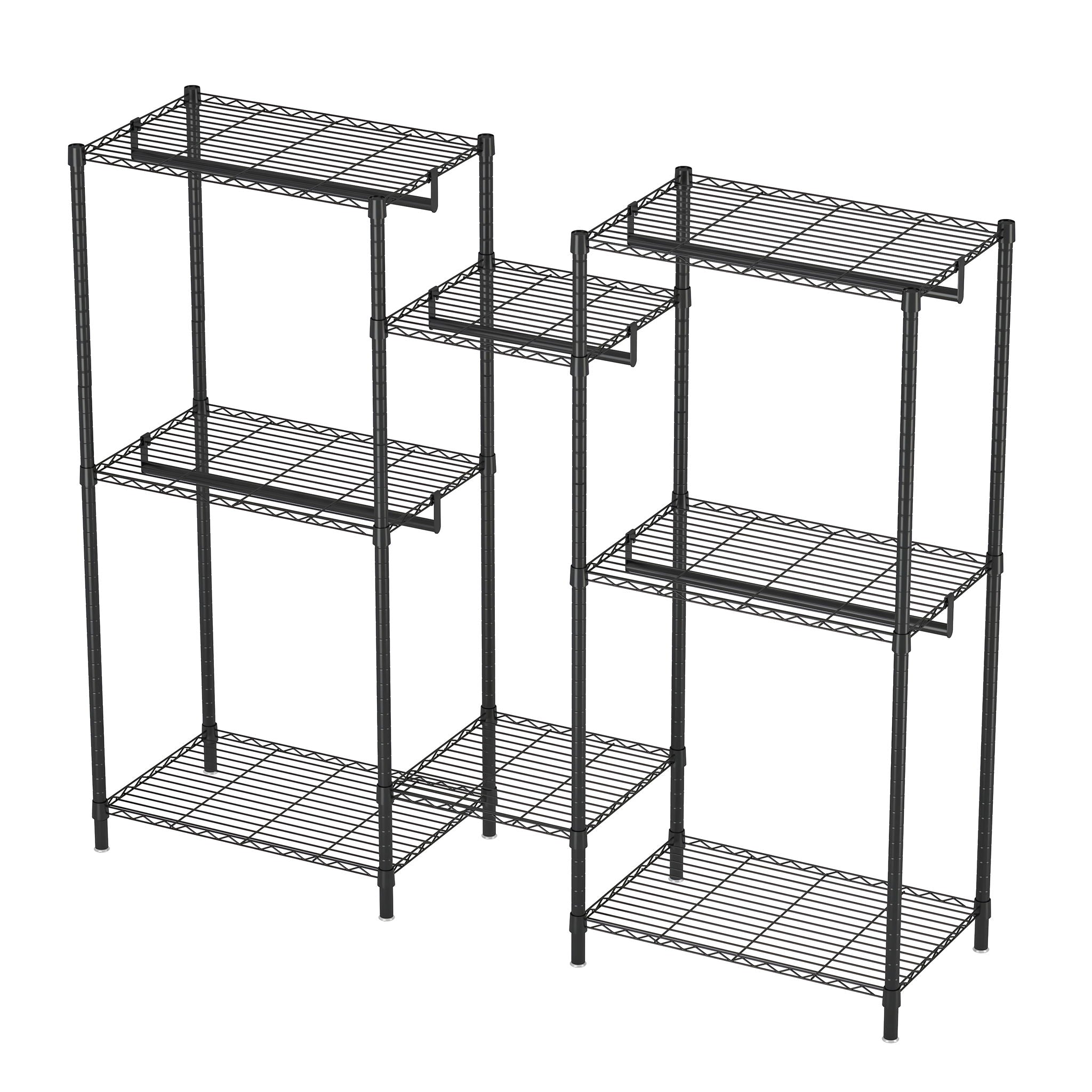 Heavy Duty Garment Rack With 8 Adjustable Wire Shelves And 5 Clothes Rails