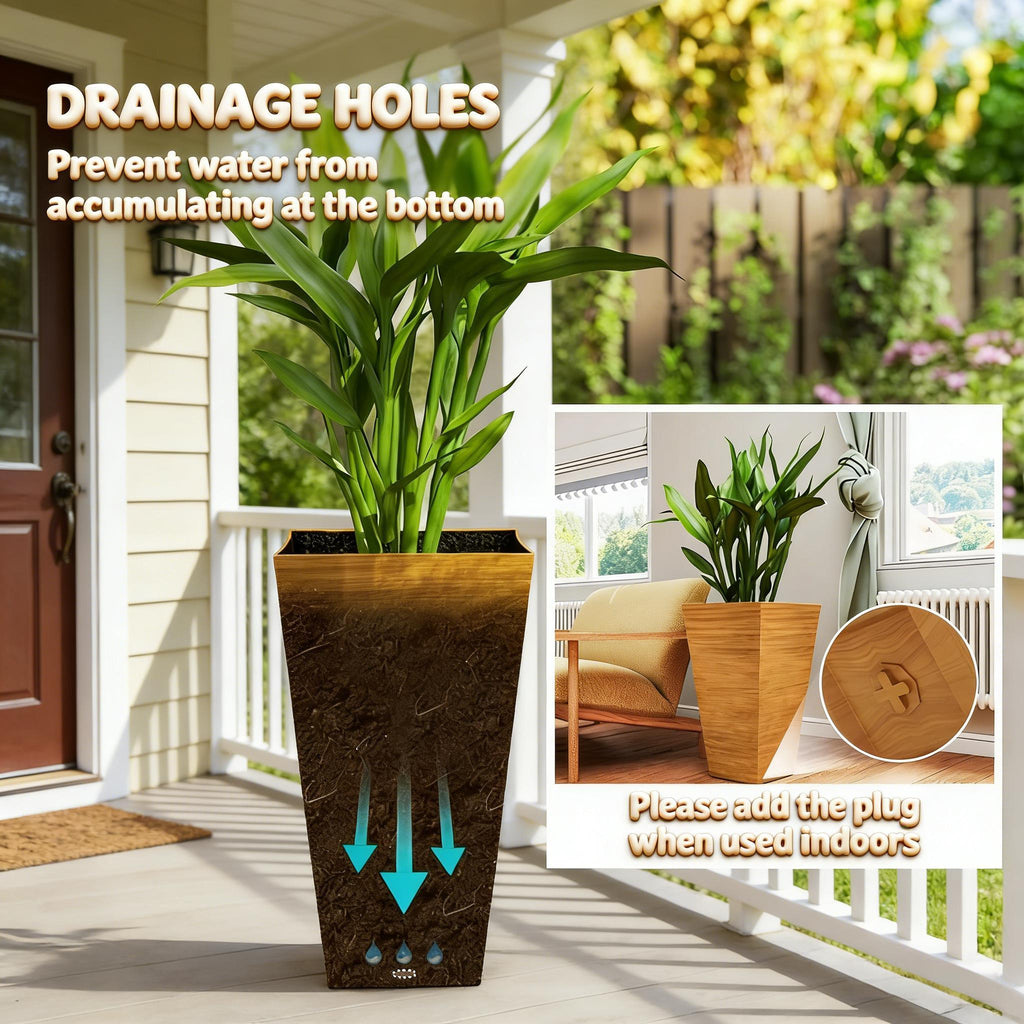 Classic Set of 3 Tall Outdoor Planters
