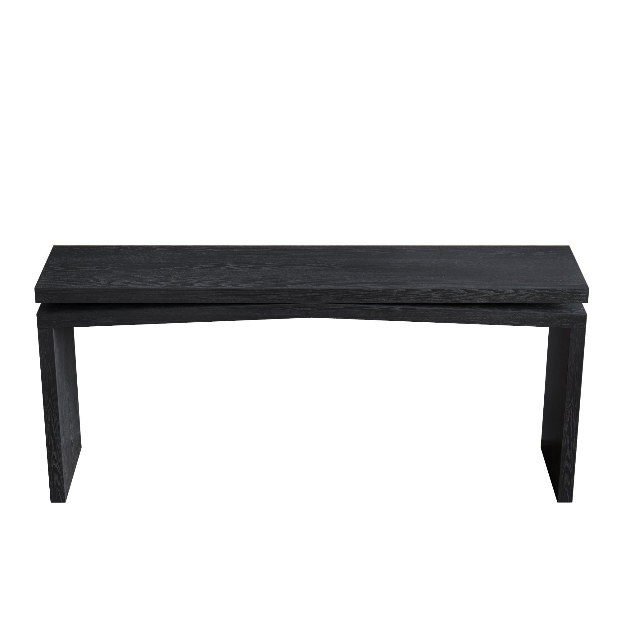 65-Inch Rustic Solid Wood Veneer Console Table
