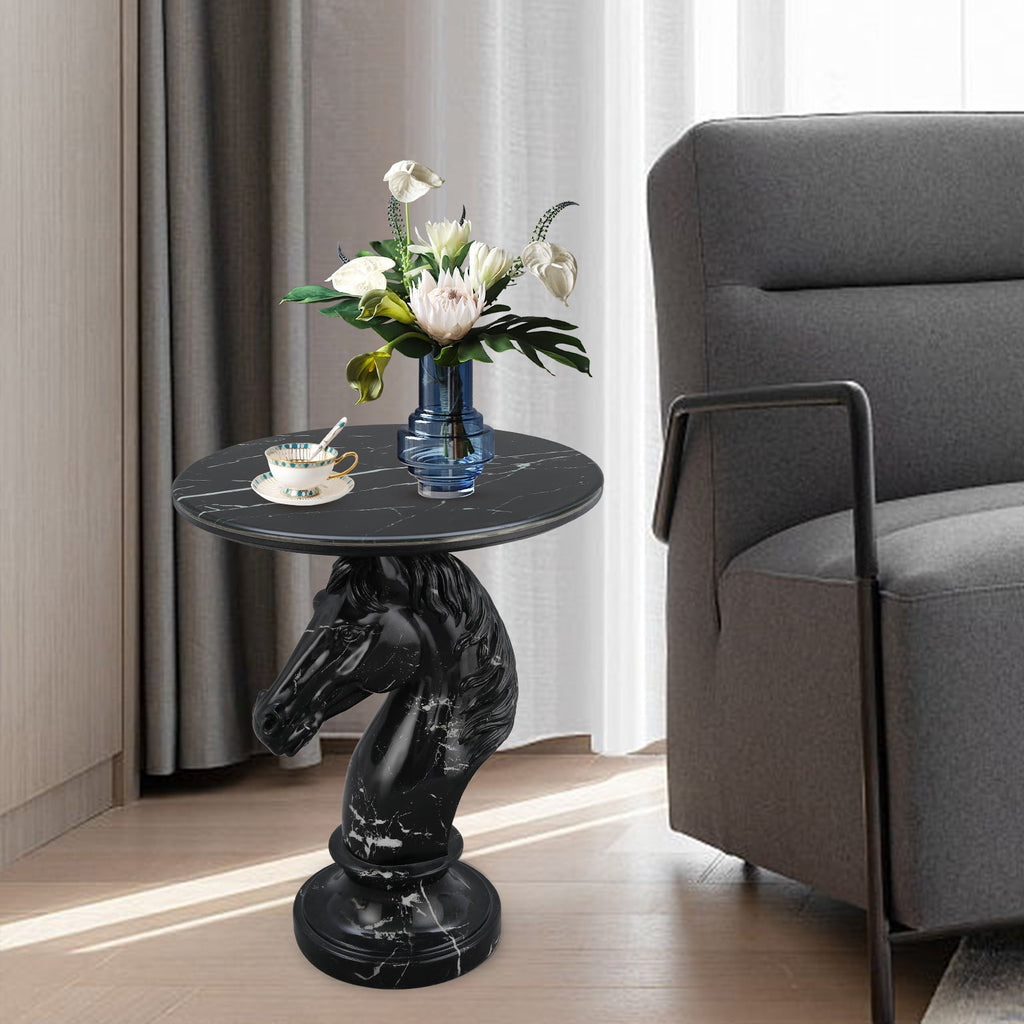 Horse Head Accent Table Animal Statue End Table