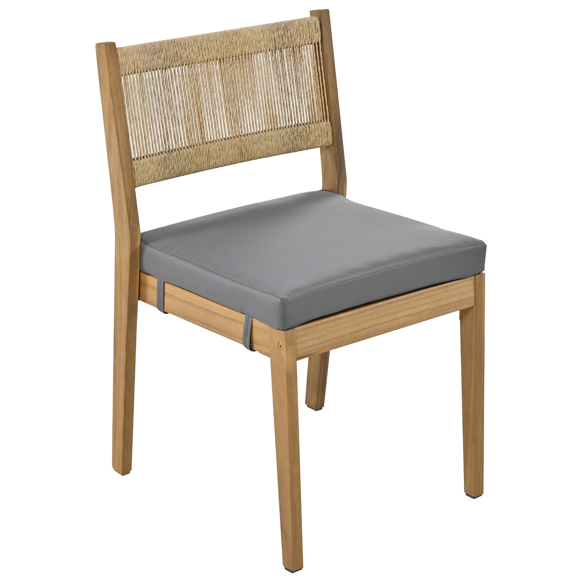 U_Style Multi-Person Outdoor Acacia Wood Dining Table and Chair Set