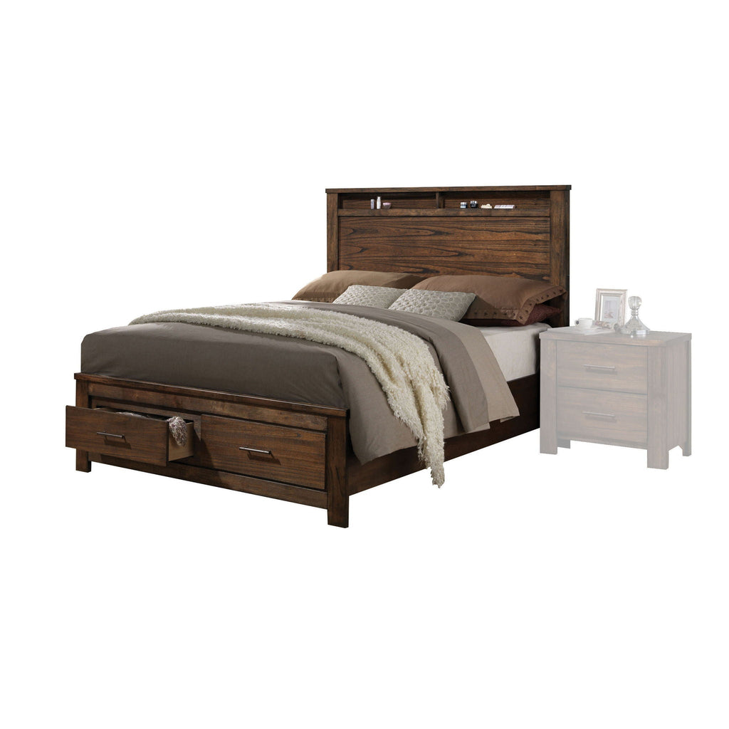 Merrilee Eastern King Bed With Storage - Oak
