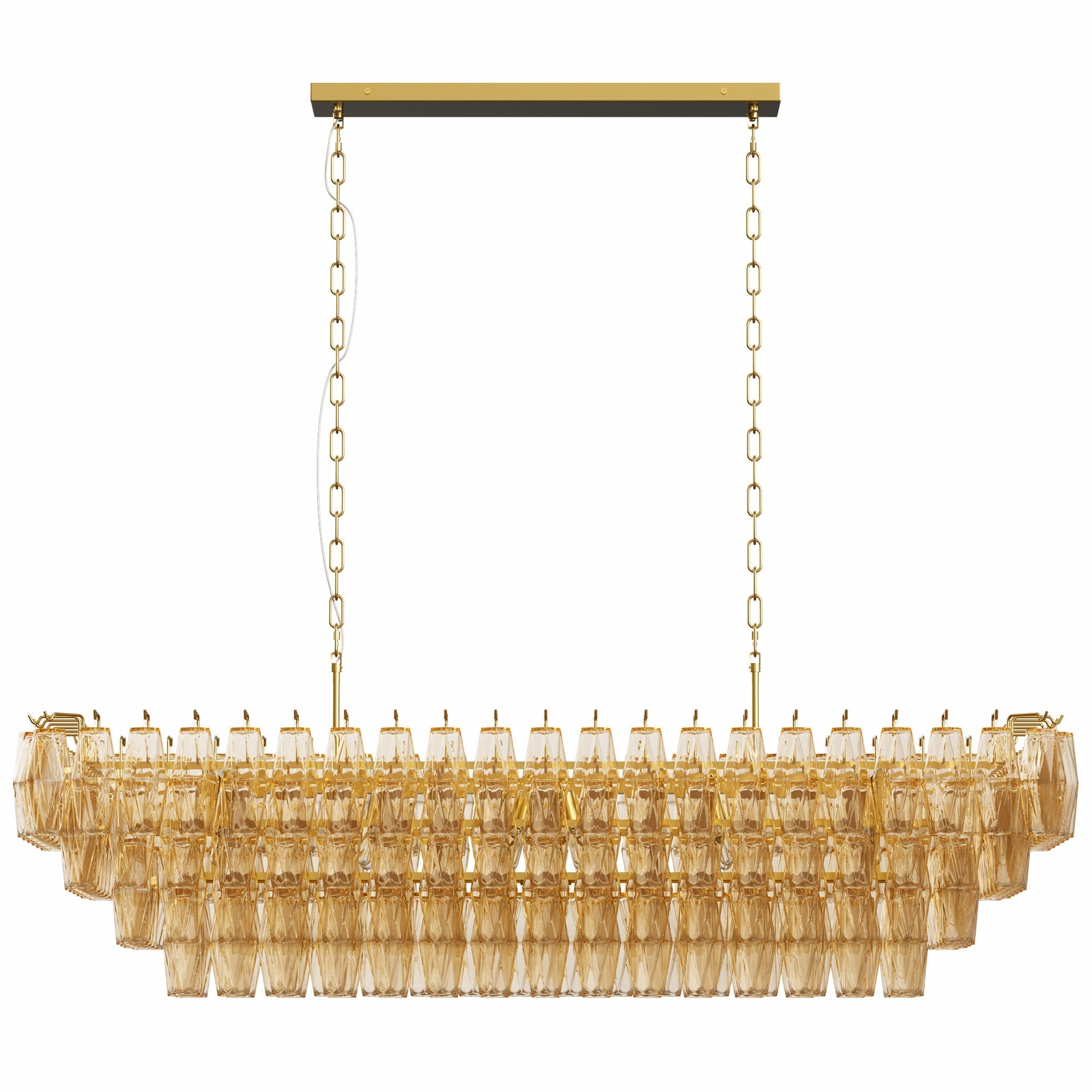 Modern Chandeliers for Dining Room, 54" Large Rectangle Gold Kitchen Chandelier Over Table