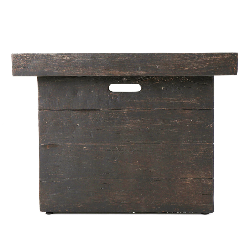 Anchorage 32'' Wood Square MGO Fire Pit Brown - 40,000 BTU