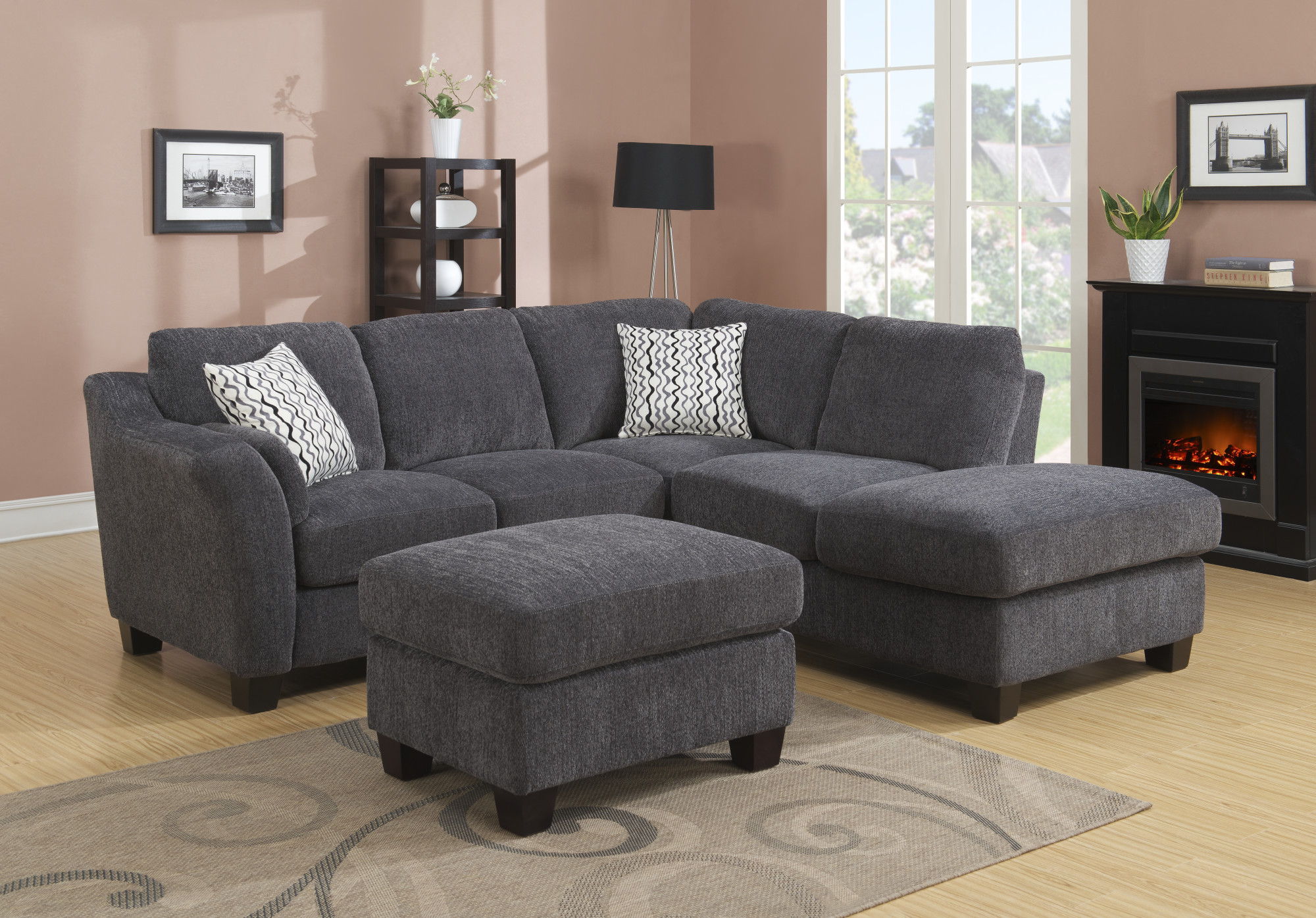 Ottoman - Gray - Wood