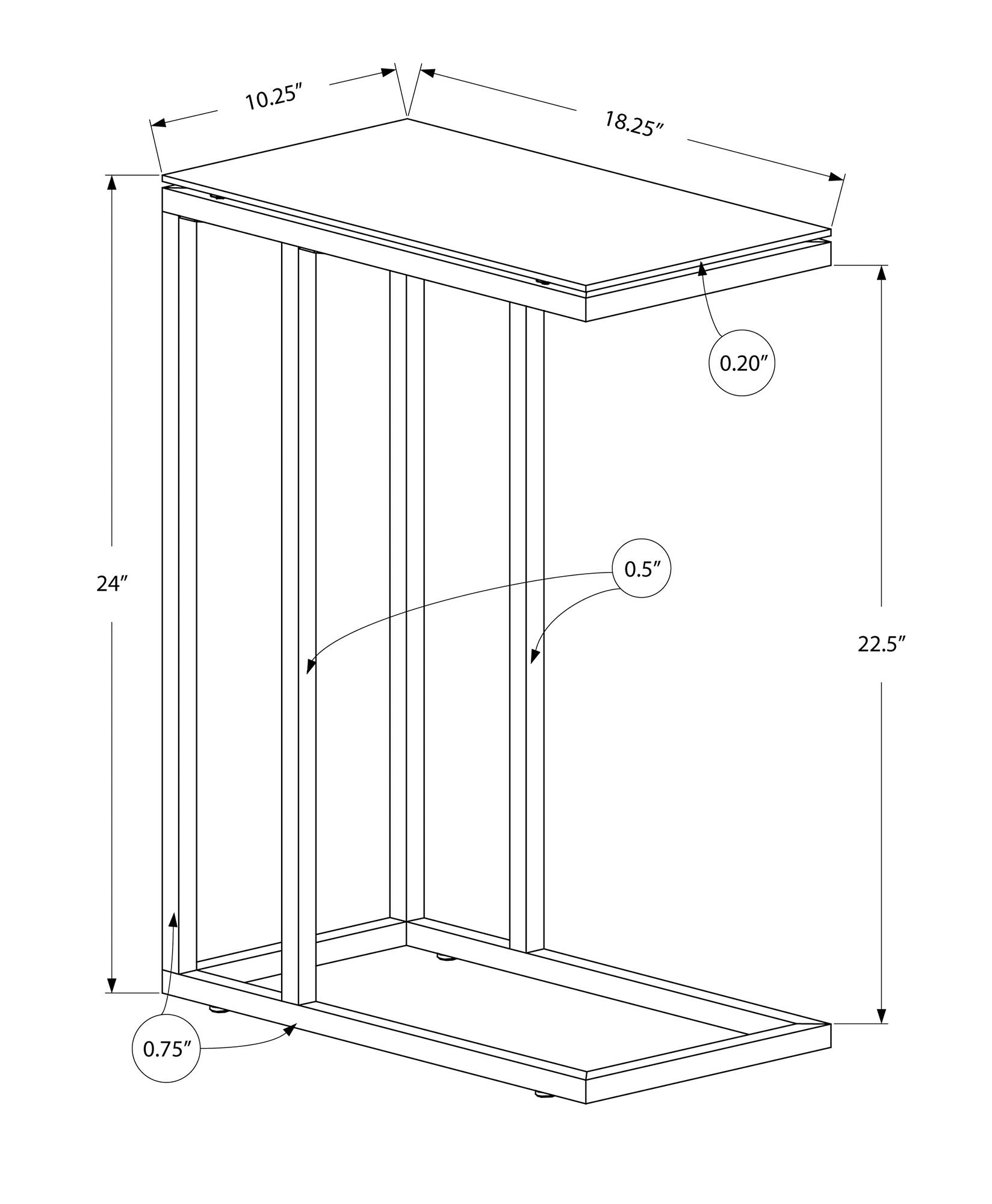 C-Shaped Accent Table for Living Room