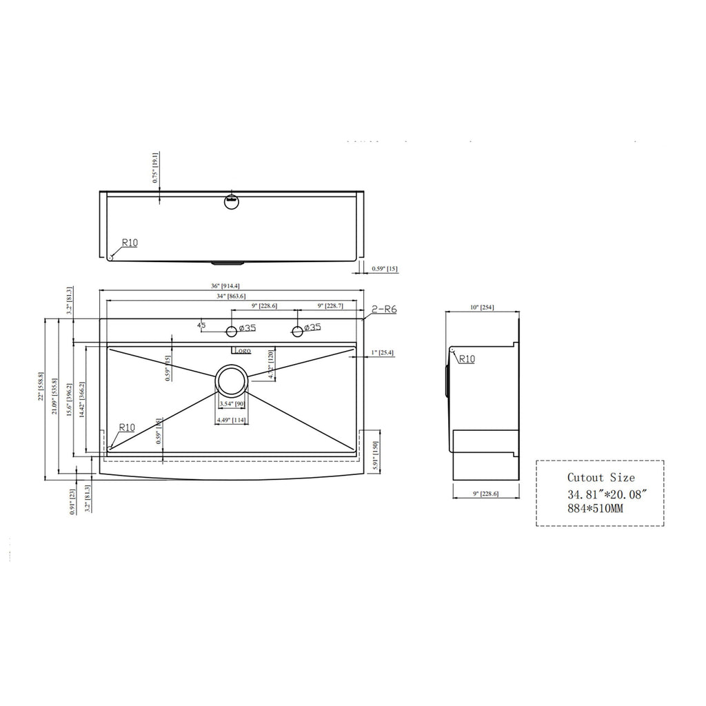 Modern Farmhouse Drop-In Workstation Kitchen Sink with Apron Front