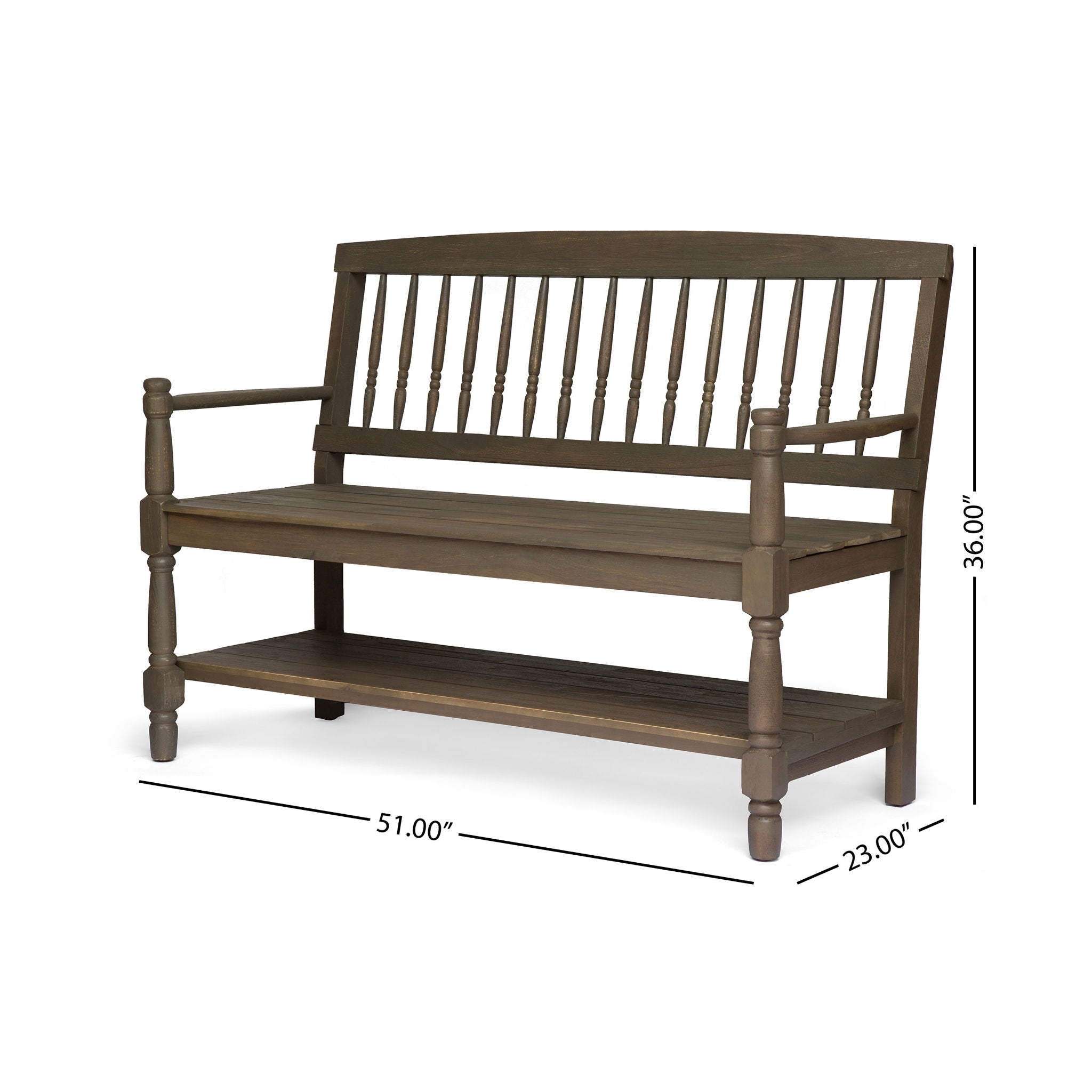 Imperial Bench With Built-In Shelf