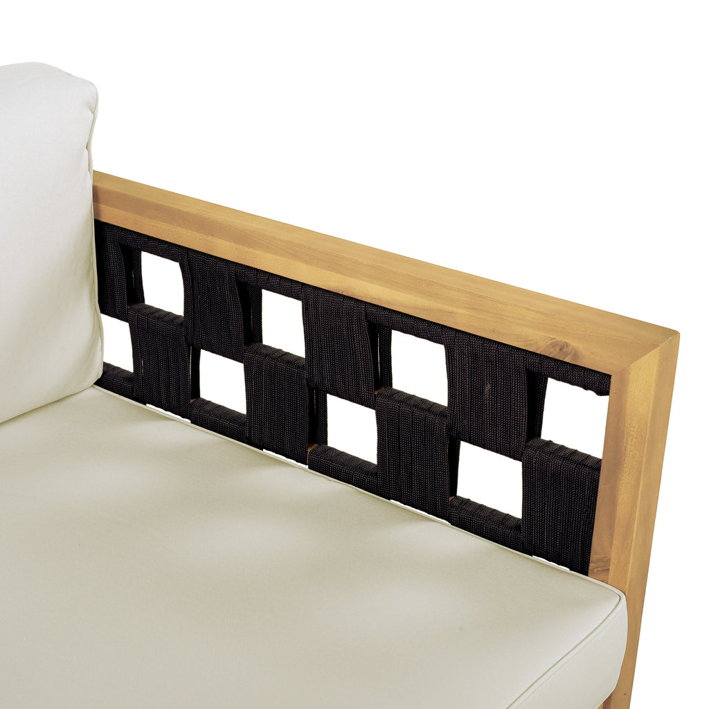 Three-Seater Outdoor Daybed - Acacia Wood Teak Finish Frame