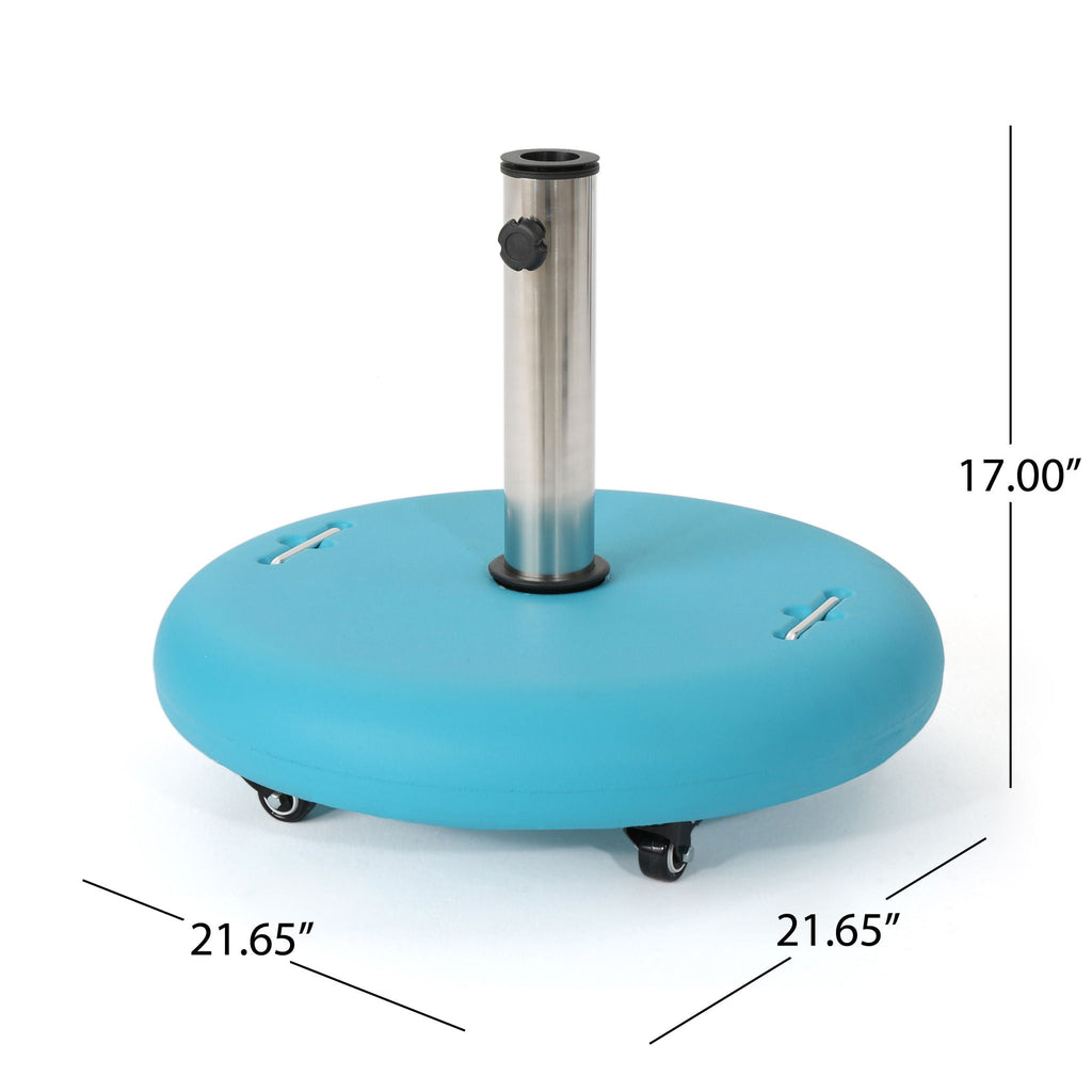 Wheelie - Round Umbrella Base with Stainless Steel Holder