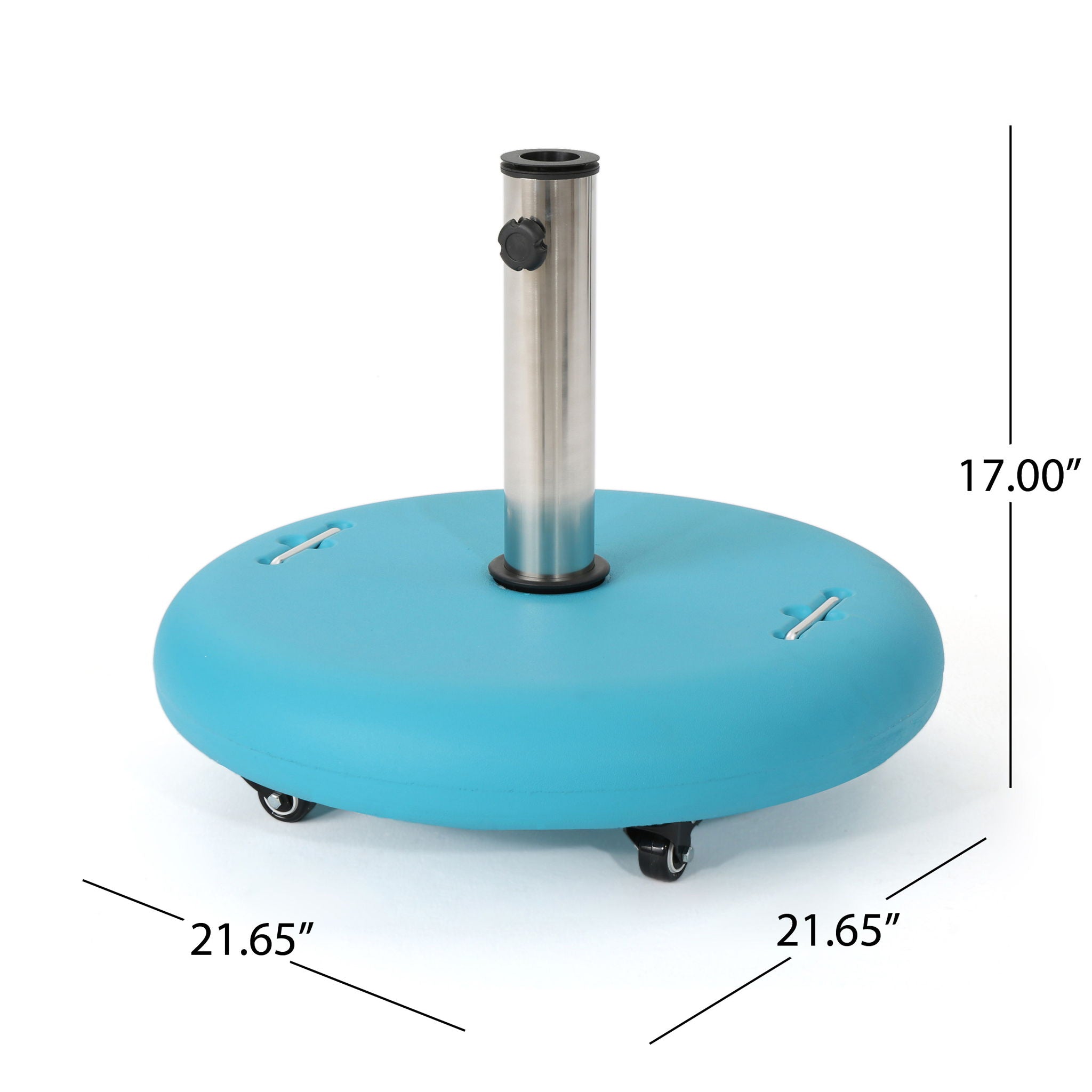 Wheelie - Round Umbrella Base with Stainless Steel Holder