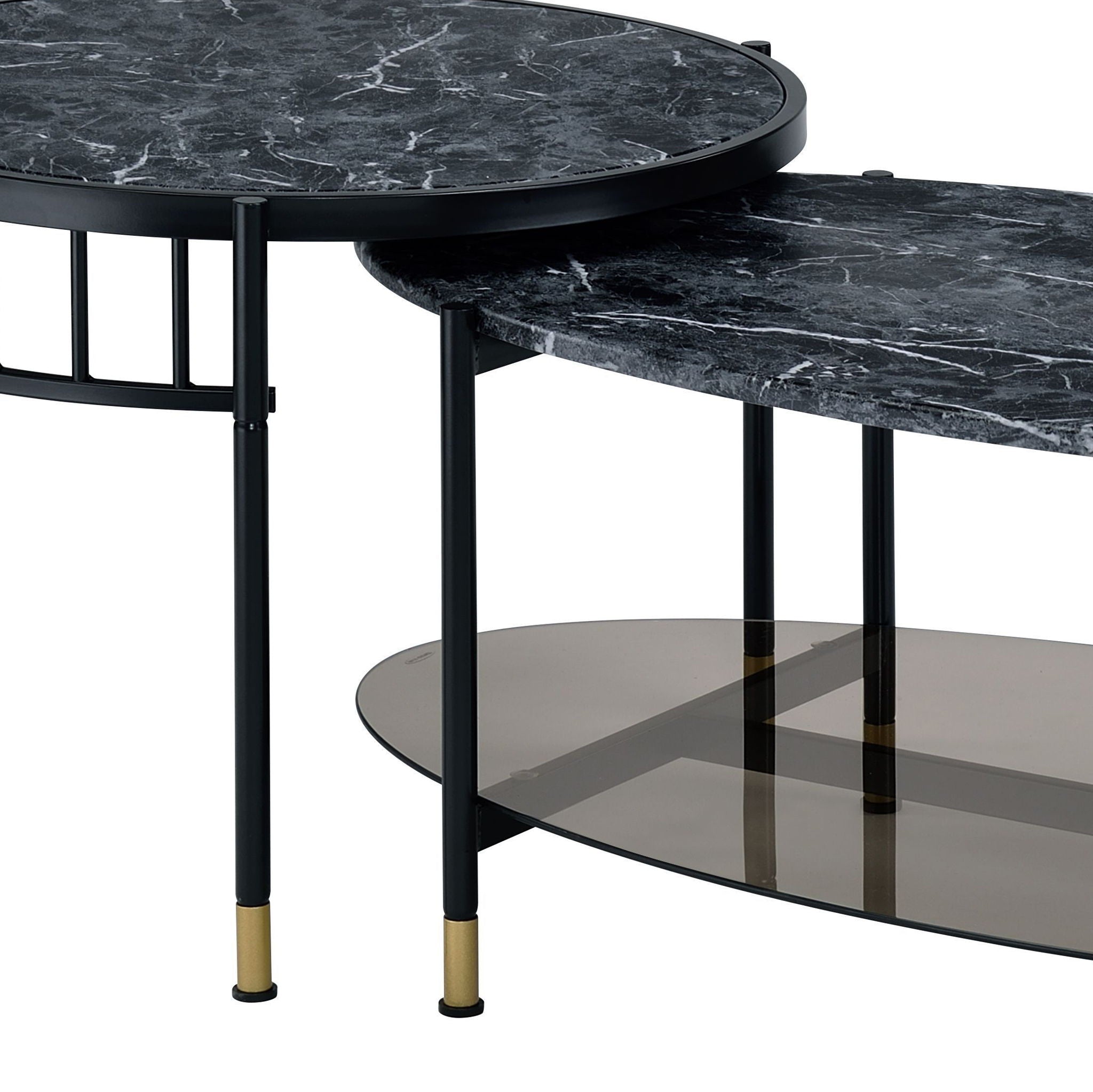 Silas Engineered Stone Top Nesting Table - Black