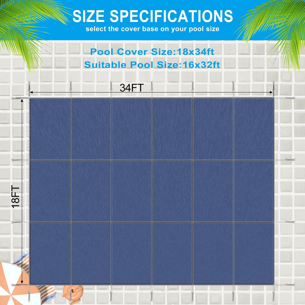 16 x 32 Ft Rectangle Inground Pool Safety Cover