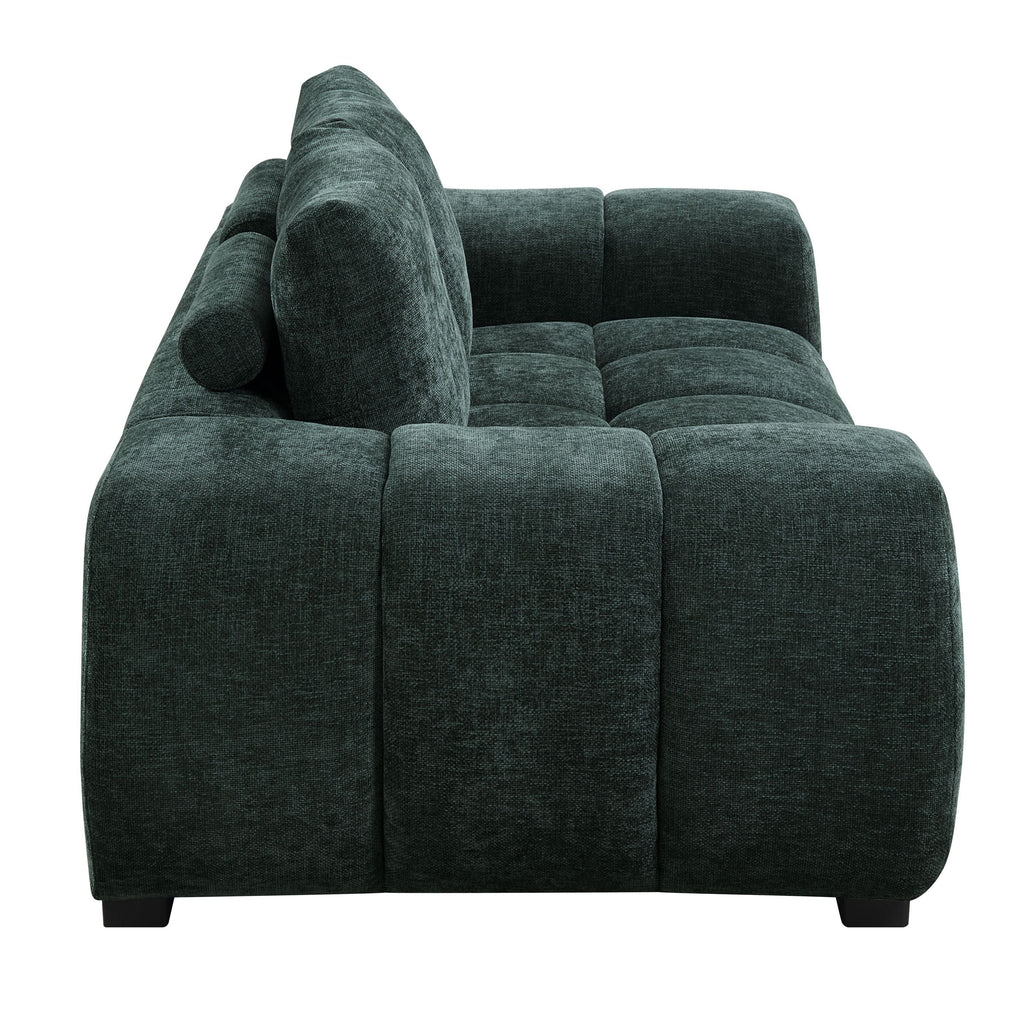 Ferrand Green Chenille Loveseat