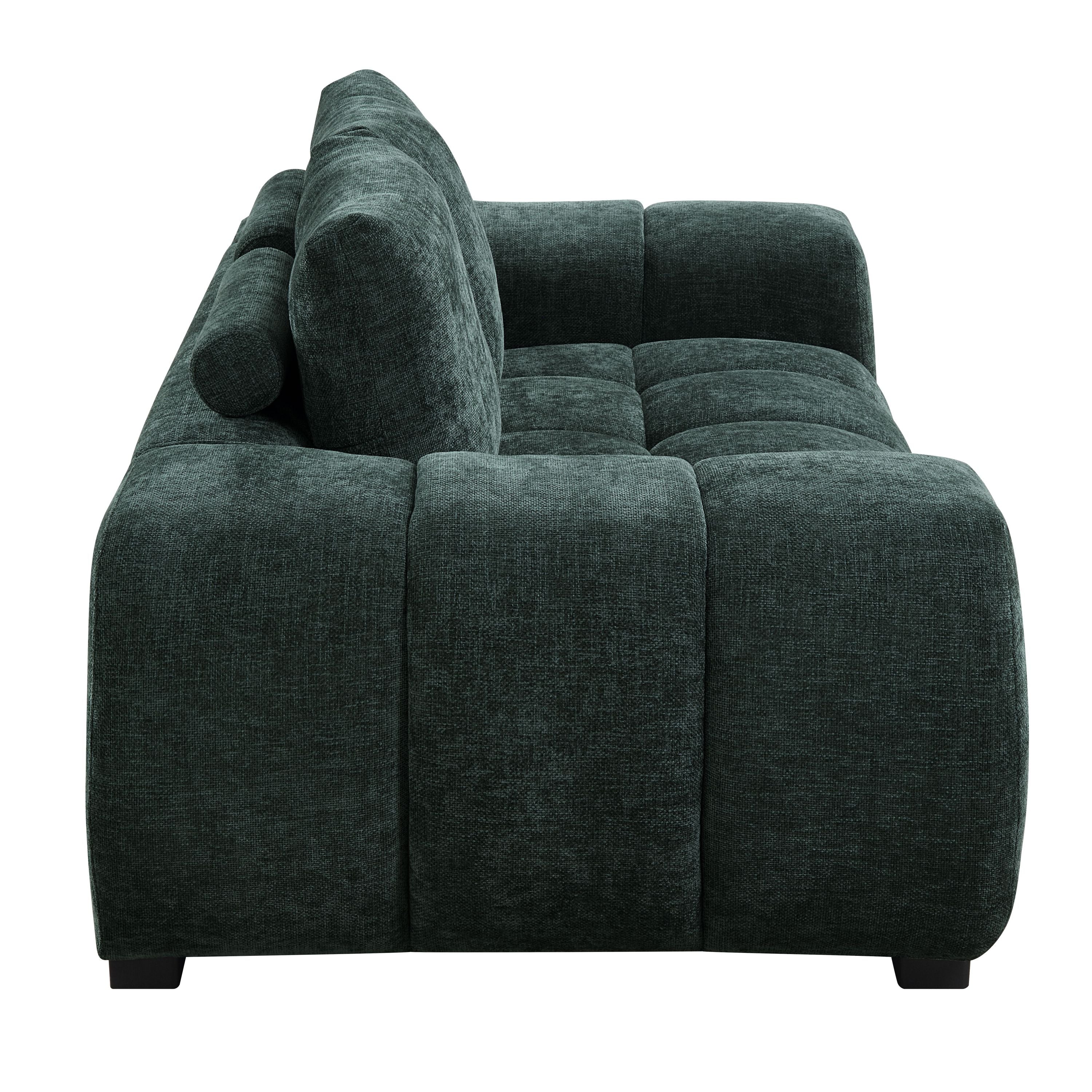 Ferrand Green Chenille Loveseat