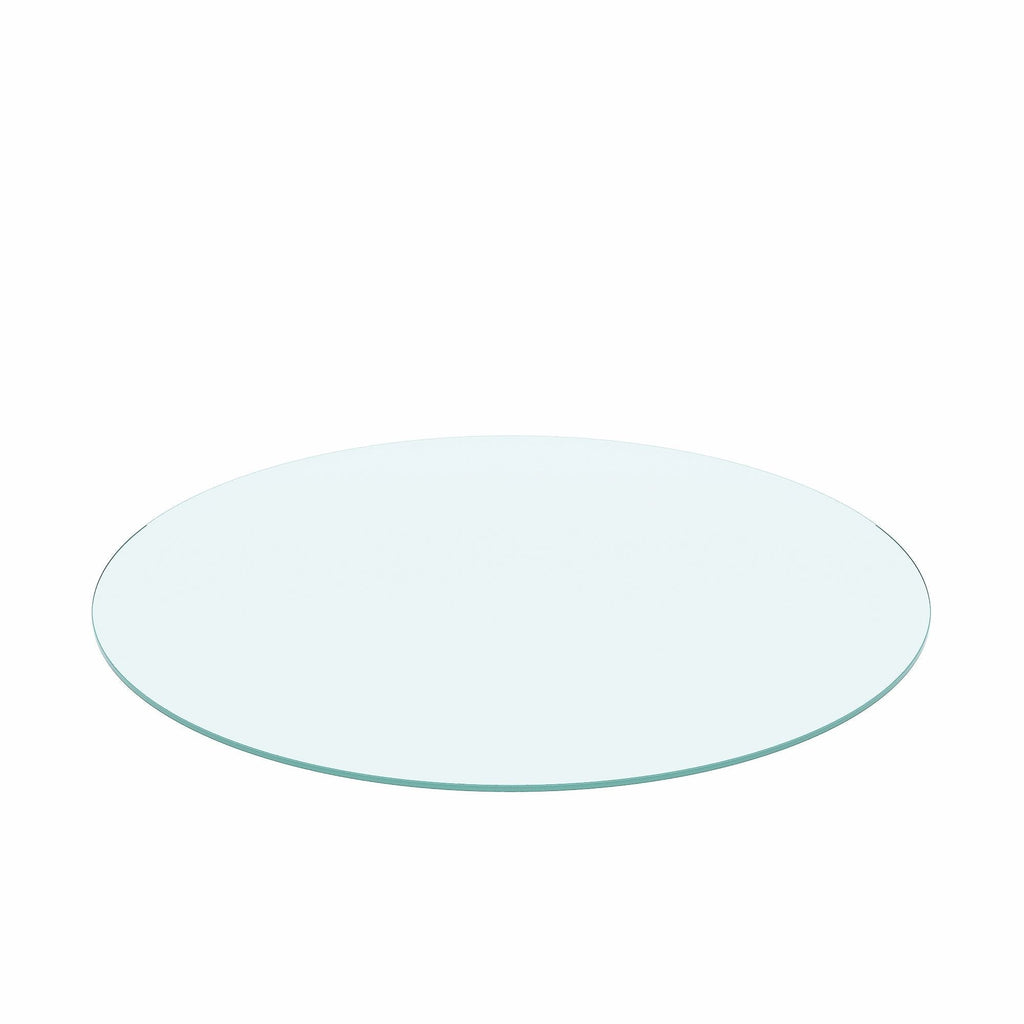 20" Round Tempered Glass Table Top Clear Glass 1 / 4" Thick Flat Polished Edge - Transparent