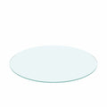 20" Round Tempered Glass Table Top Clear Glass 1 / 4" Thick Flat Polished Edge - Transparent