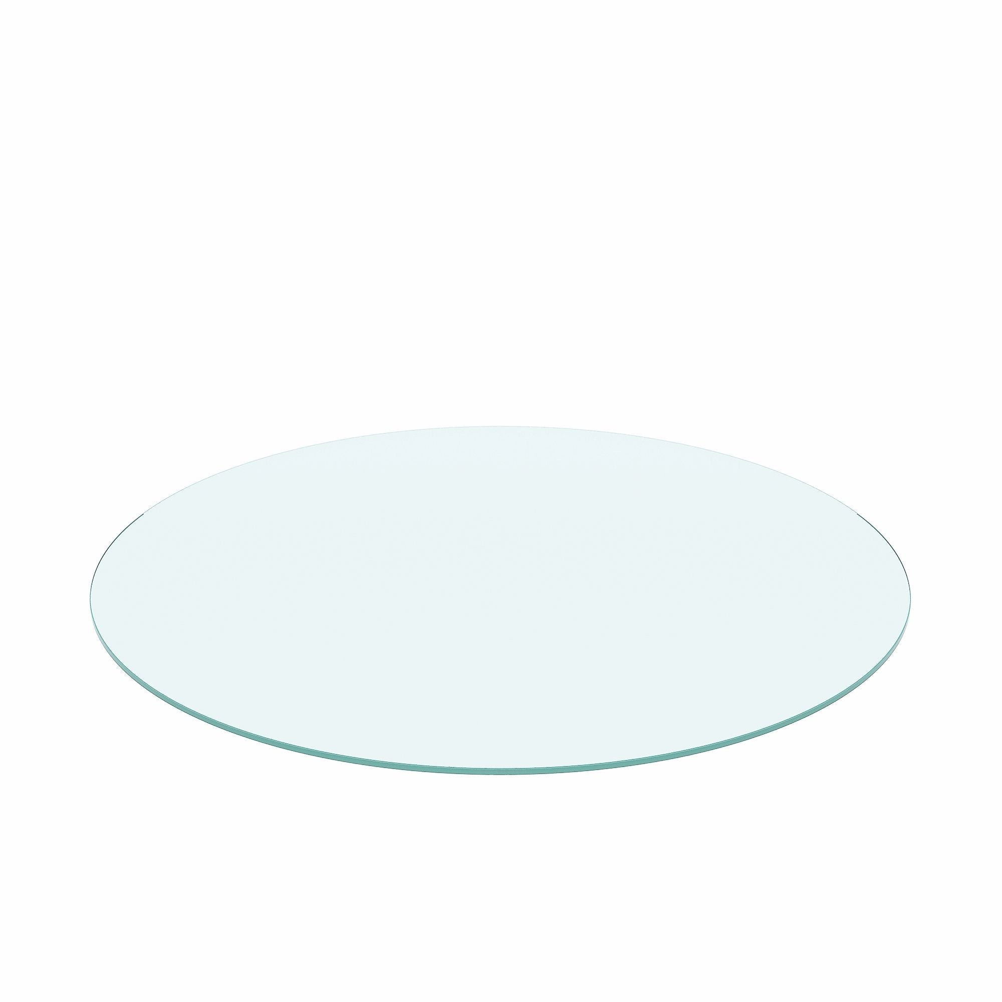 20" Round Tempered Glass Table Top Clear Glass 1 / 4" Thick Flat Polished Edge - Transparent