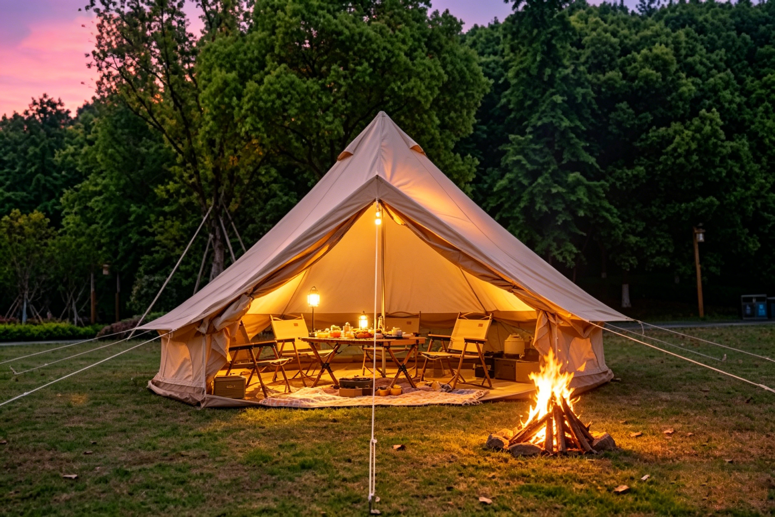Oxford Bell Tent for Family Camping - Spacious 13.1ft Yurt with Stove Jack
