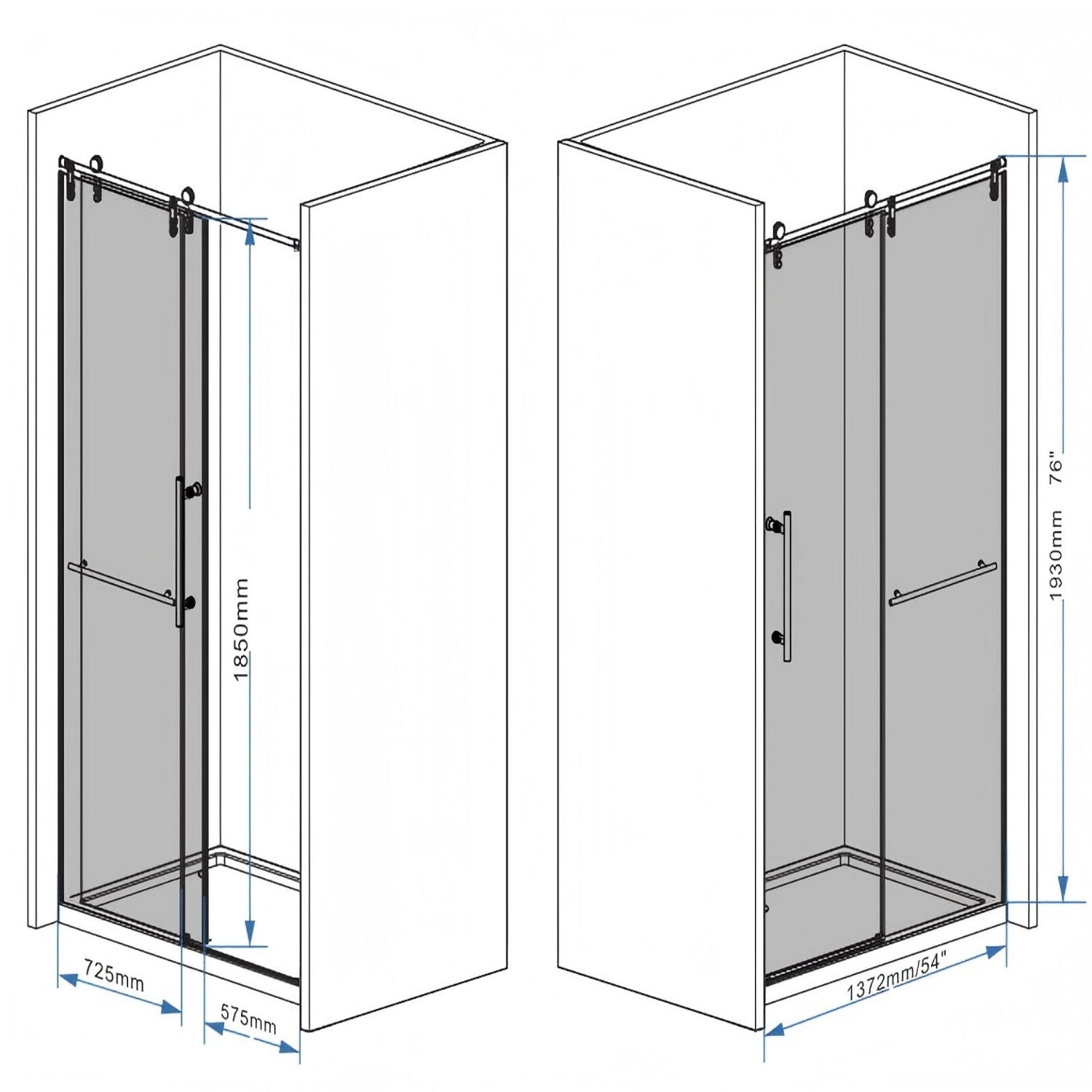 Frameless Sliding Bathtub Door With Frame