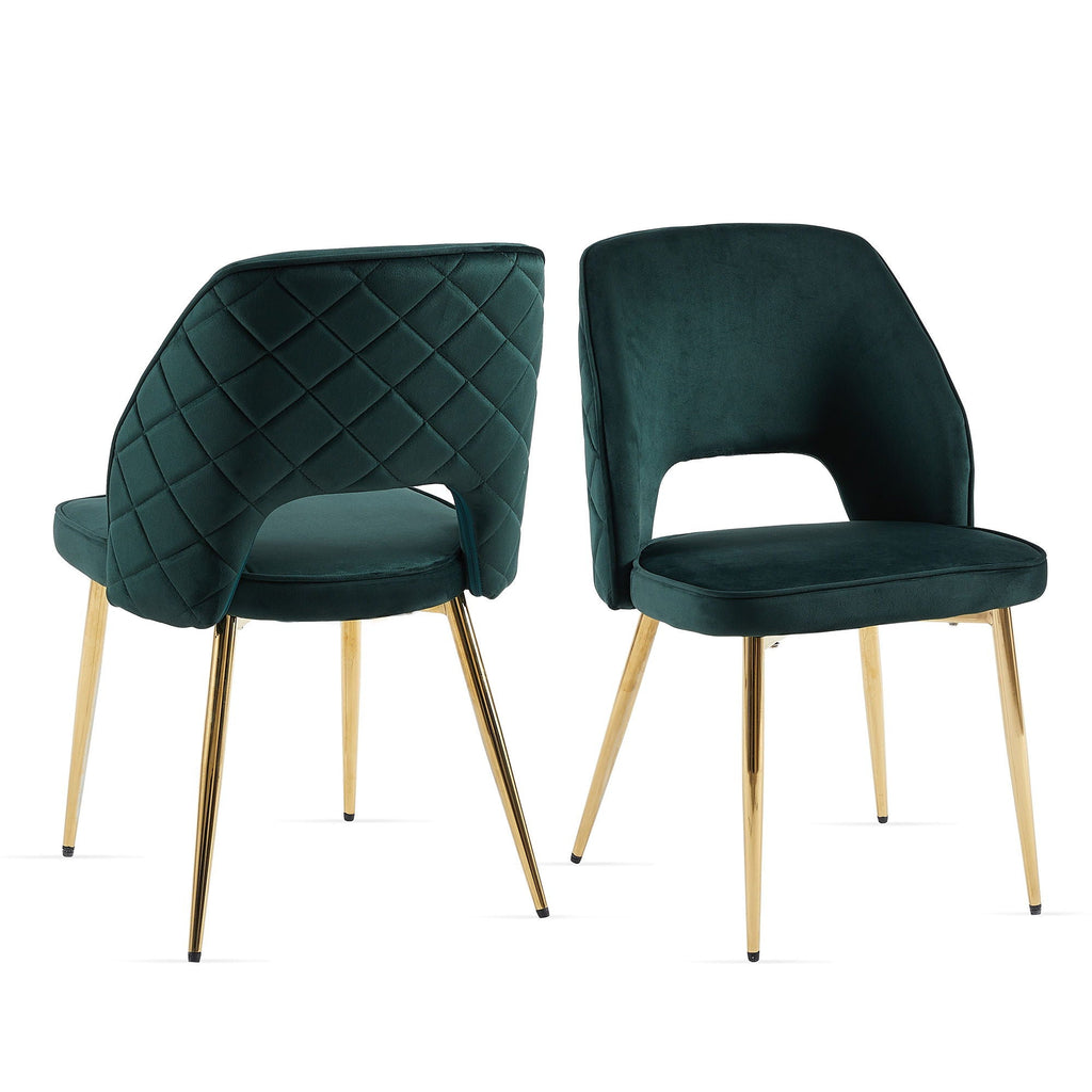 Dining Chairs With Metal Legs And Hollow Back Upholstered Dining Chairs