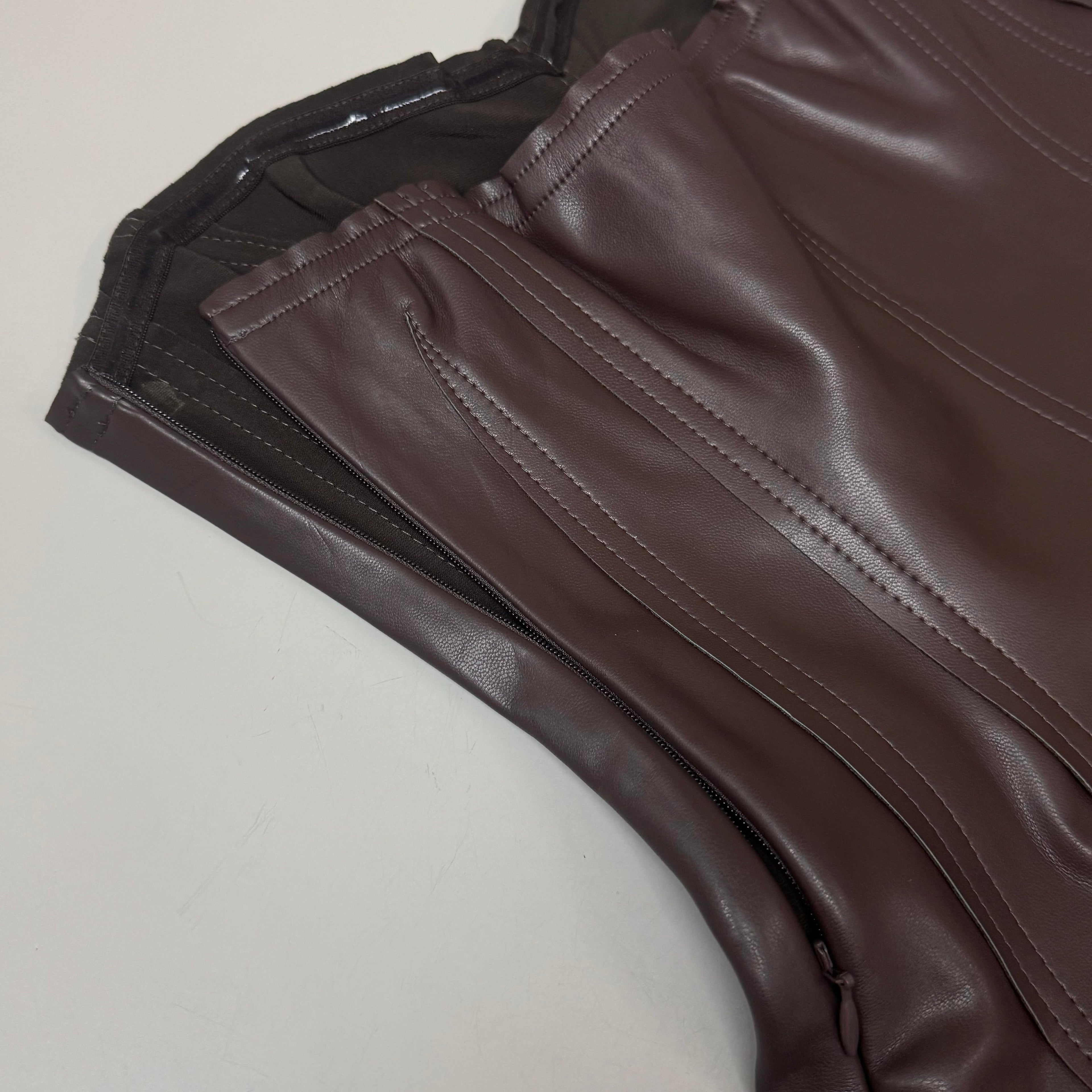 NORMA KAMALI Strapless Grace Mini Dress Unlined Women's Sz M/38 Chocolate