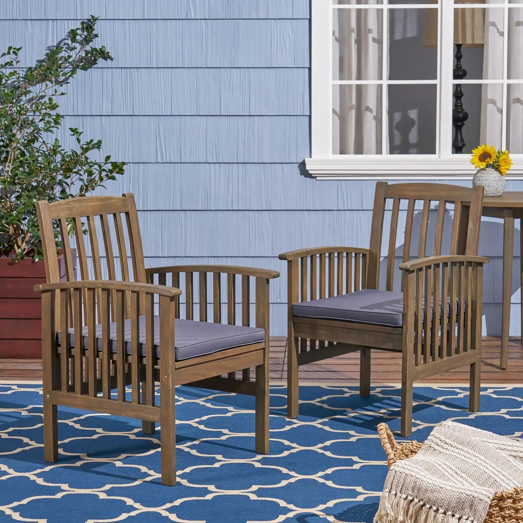 Casa Acacia Dining Chair Set With Cushions