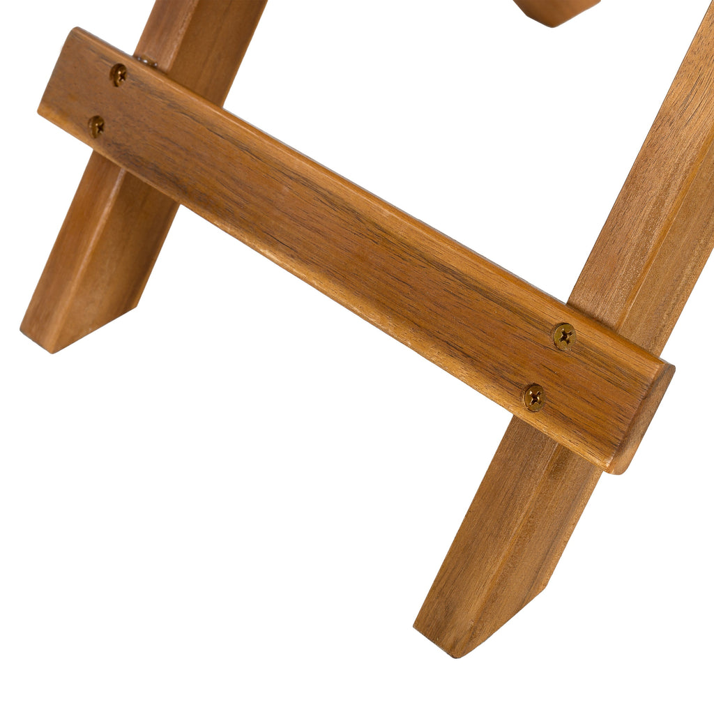 Patio Conversation Set with Foldable Acacia Wood Table and Cushioned Armchairs