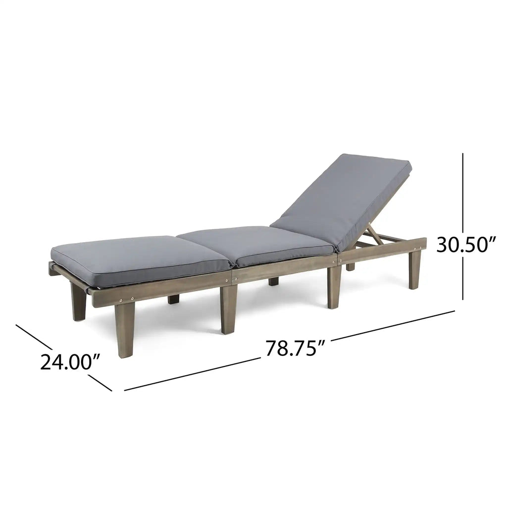 Ariana Wood Chaise Lounge with Cushion