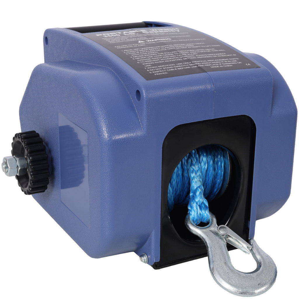 Reversible 12V Electric Trailer Winch for Boats up to 6000 lbs