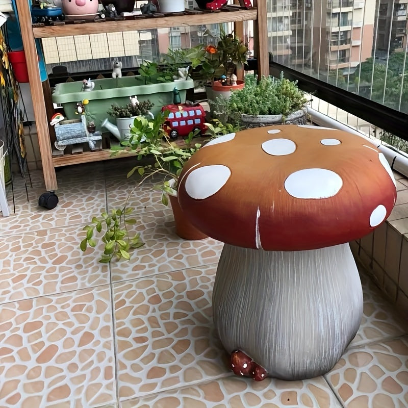 13.4' Oversized Mushroom Statue Stool