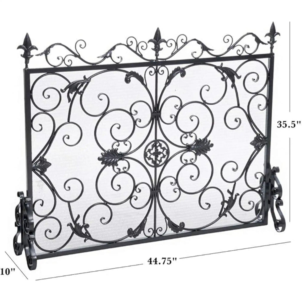 Darcie Wrought Iron Fireplace Screen Ornate Design