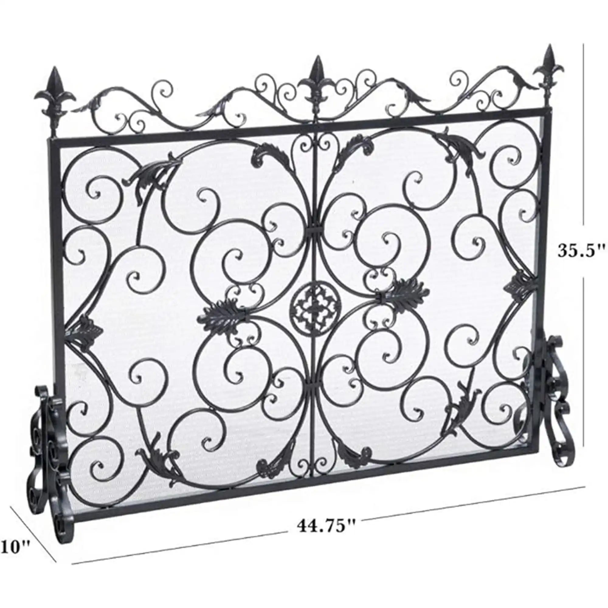 Darcie Wrought Iron Fireplace Screen Ornate Design