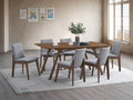 Kaela - 7 Pieces Dining Room Set - Walnut / Light Gray