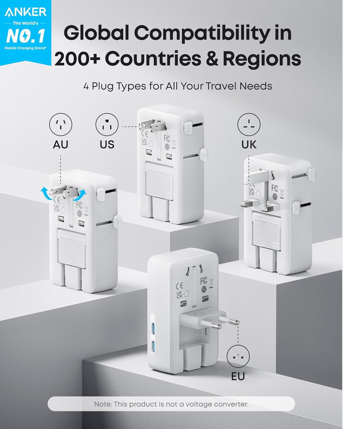 Anker Laptop Power Bank (25K, 165W, Built-In and Retractable Cables)