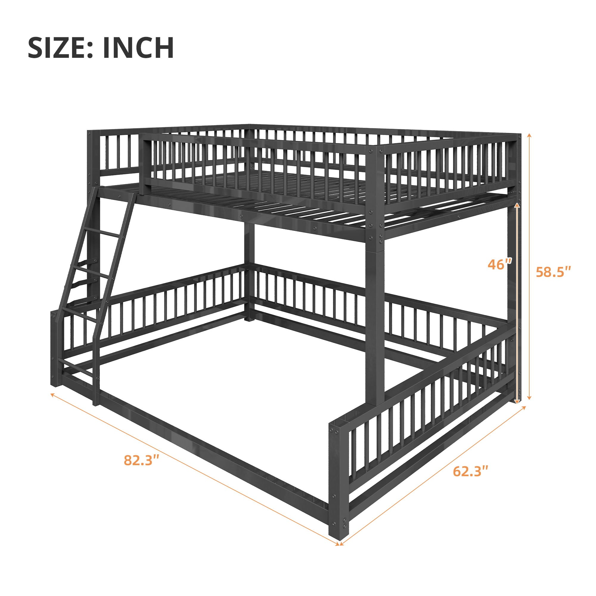 Bunk Bed With Ladder And Safety Guardrails