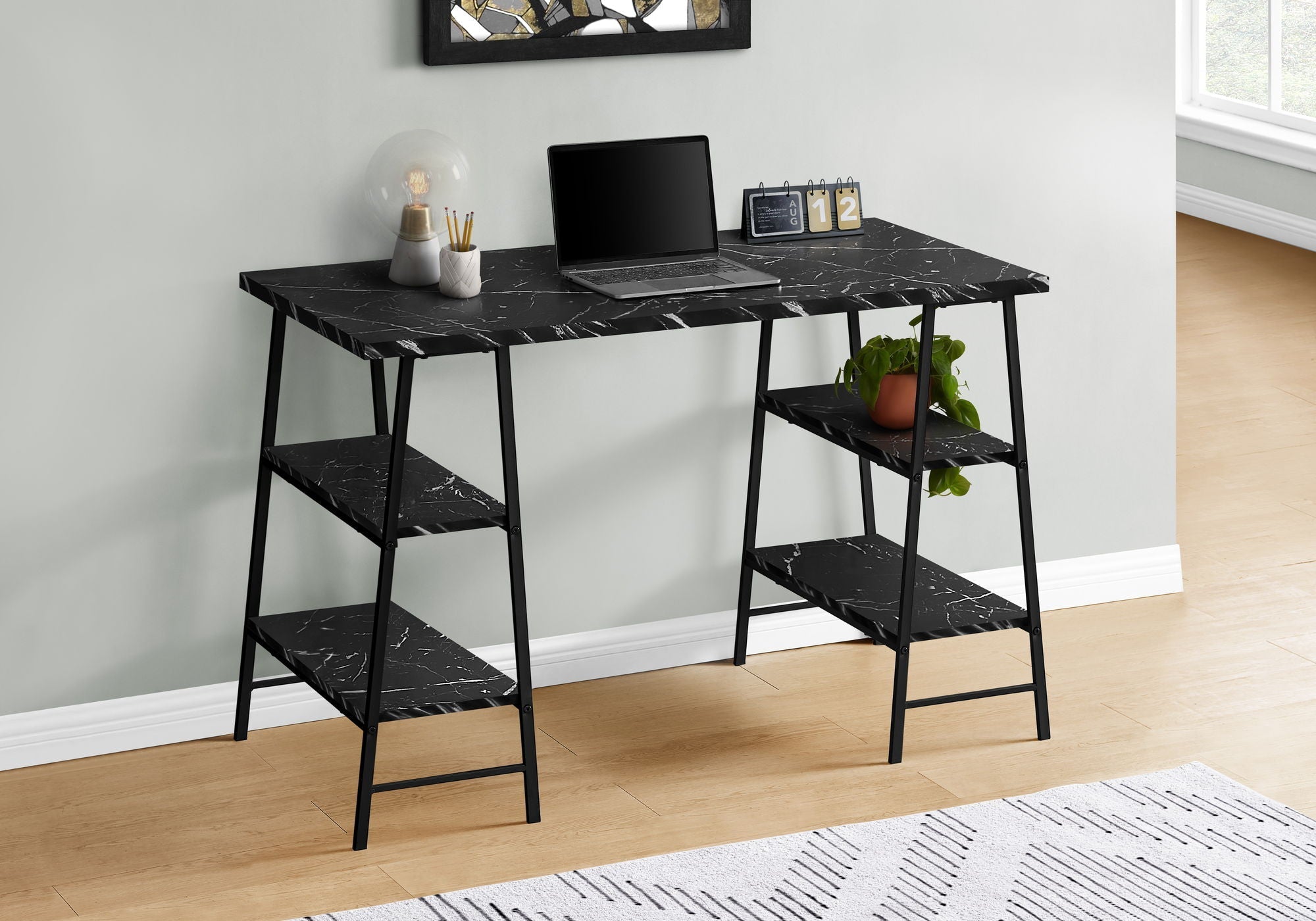 Computer Desk for Home Office with Storage Shelves