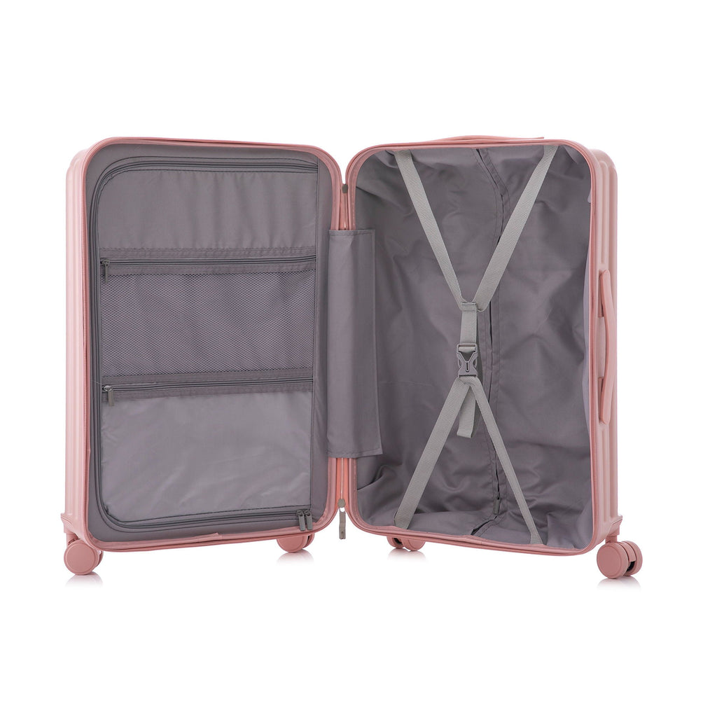 20" / 24" / 28" 3 Pieces / Set Spinner Wheel Luggage, Carry On Suitcase, With Cup Holder & USB Port & Phone Holder