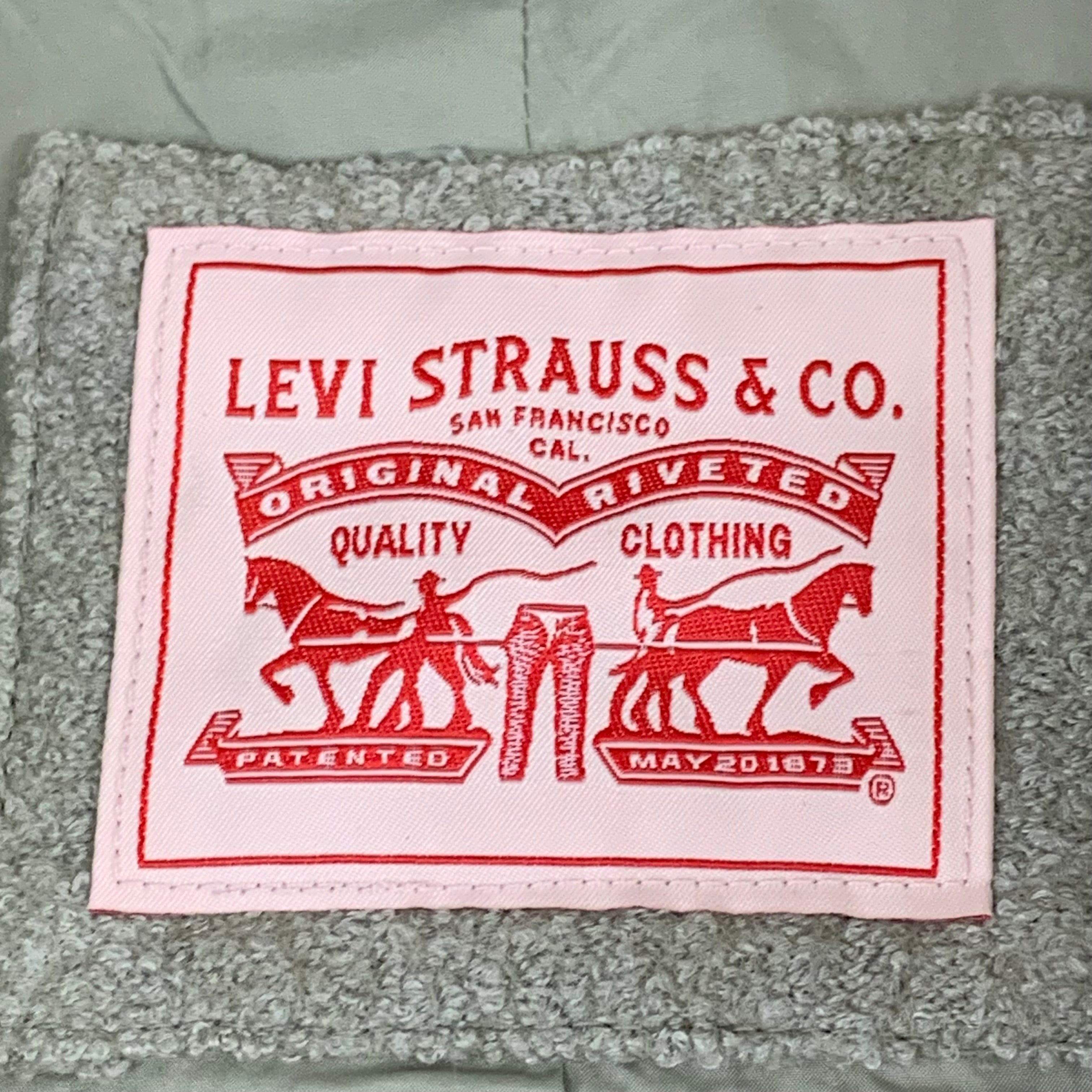 LEVI'S Front Button Cropped Jacket W/ Laydown Collar Women's Large Tea Green 595450040