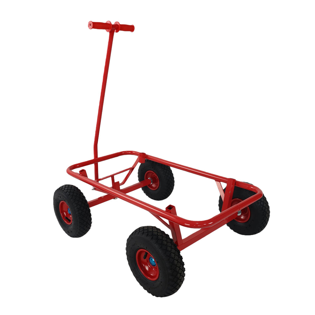 Wooden Children's Outdoor Stroller with Four-Wheel Design