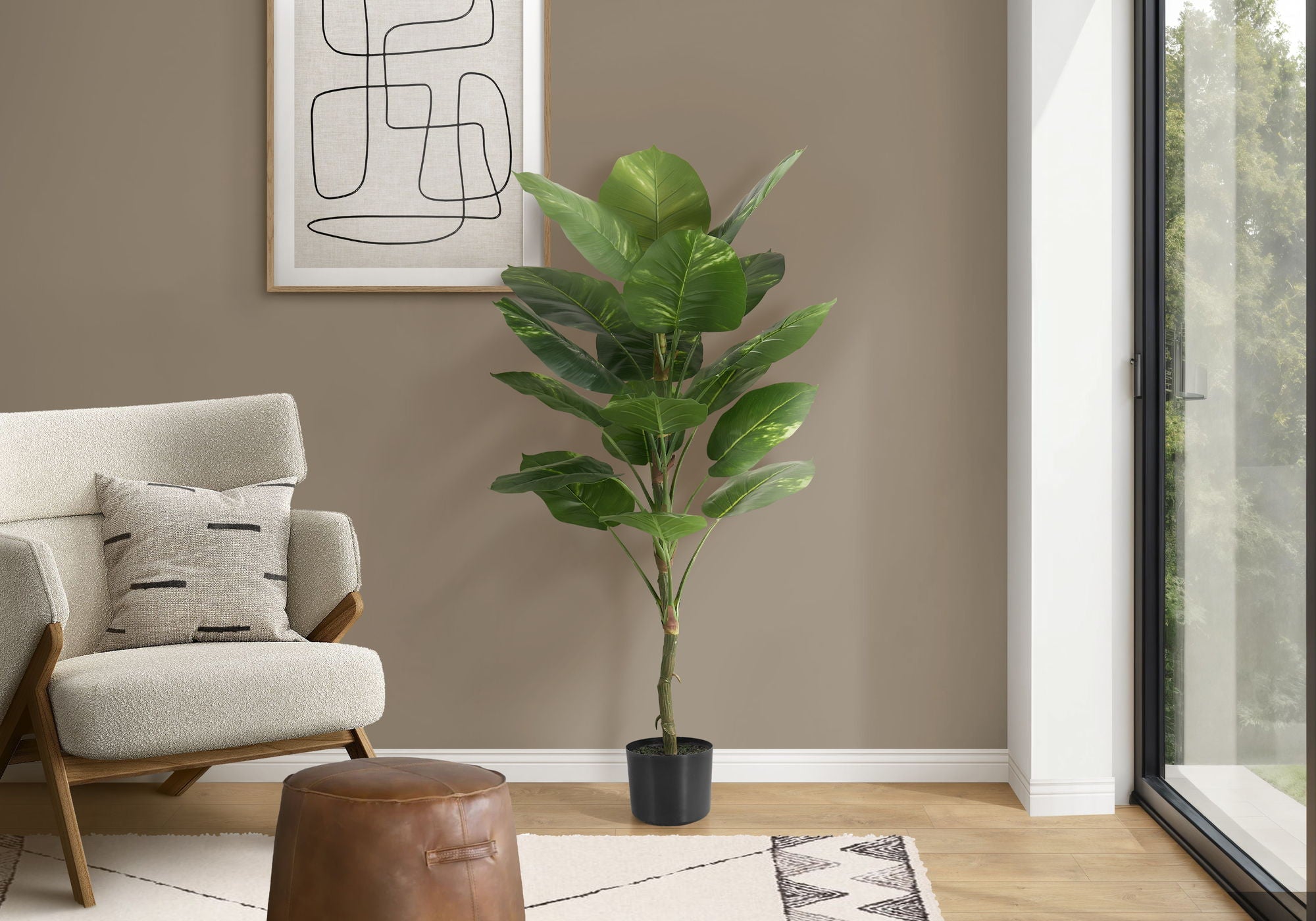 54" Tall Artificial Dieffenbachia Tree Indoor Faux Floor Plant