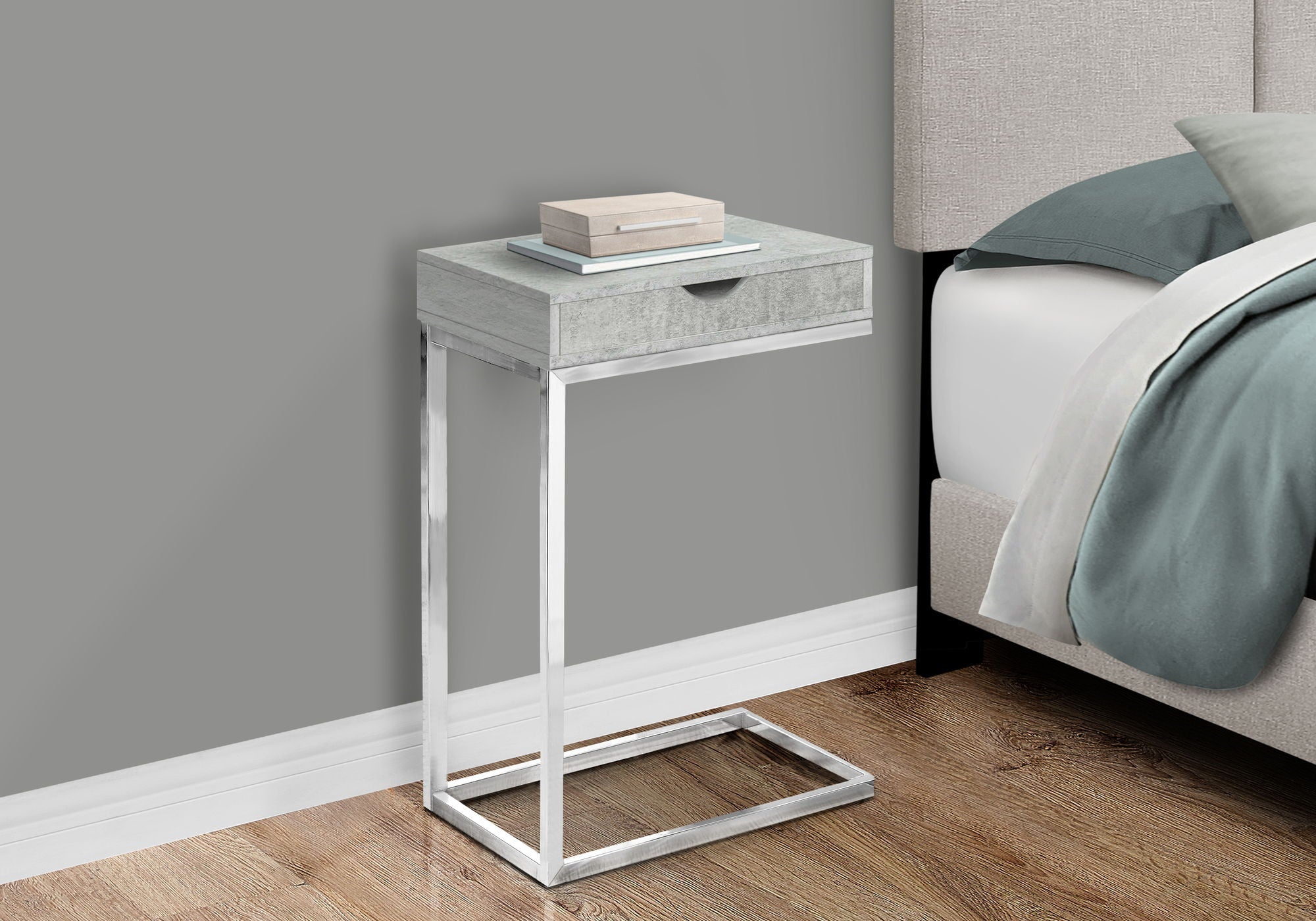 Accent Table, C - Shaped Contemporary Elegant Design