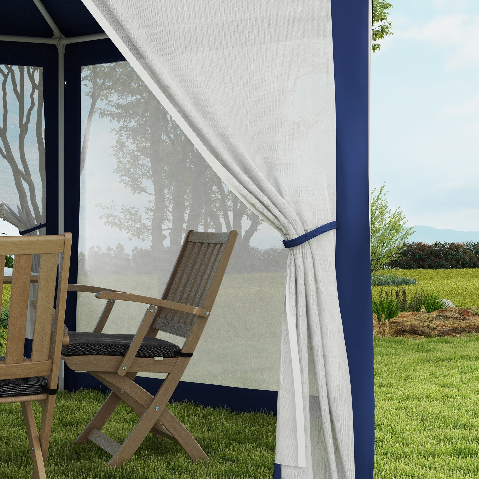 Outsunny 13' x 11' Outdoor Party Tent with Protective Mesh Sidewalls