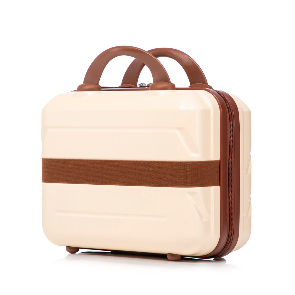 14'/20' 2-Piece Beige ABS Spinner Wheel Luggage Set