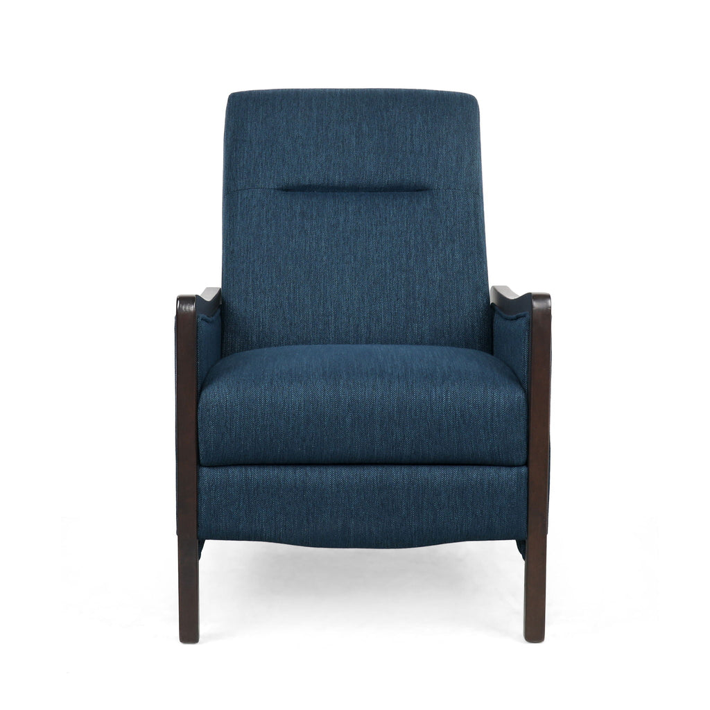 Drury Contemporary Fabric Upholstered Pushback Recliner